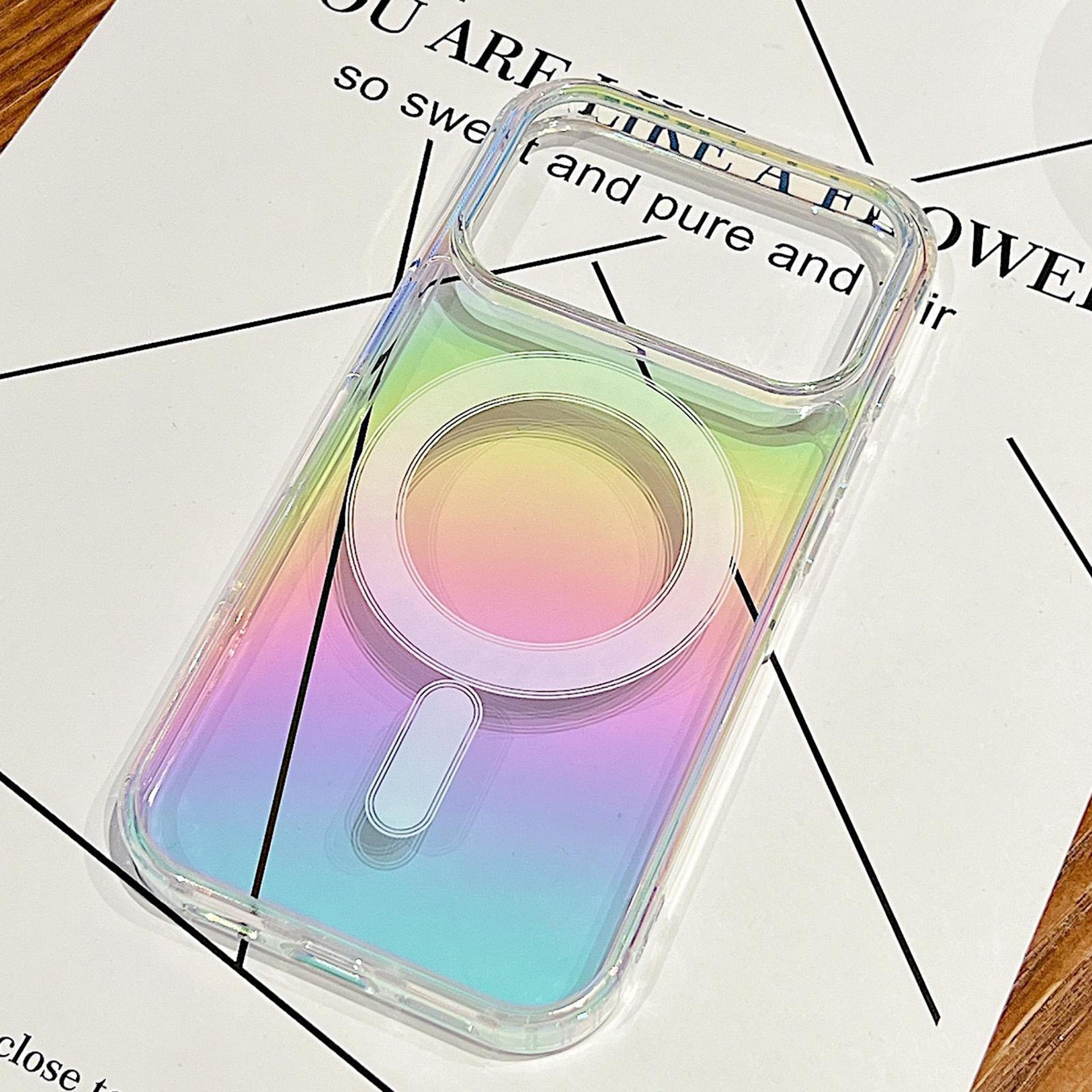 rainbow iphone 18 pro case with magsafe airbag protection and full coverage