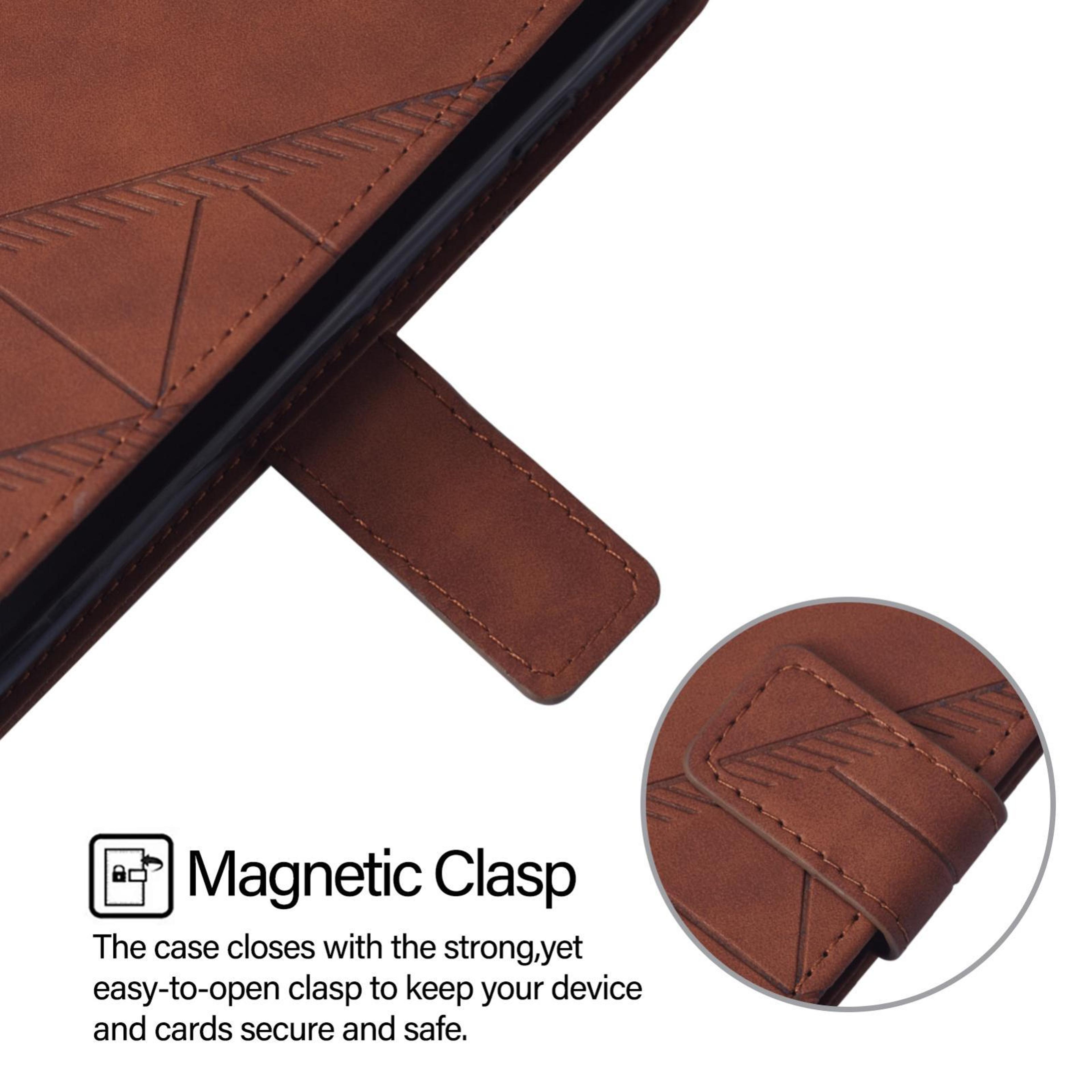 IPhone 18 Pro Crossbody Wallet Phone Case With 3D Embossed PU Leather Card Holder  Stand 4