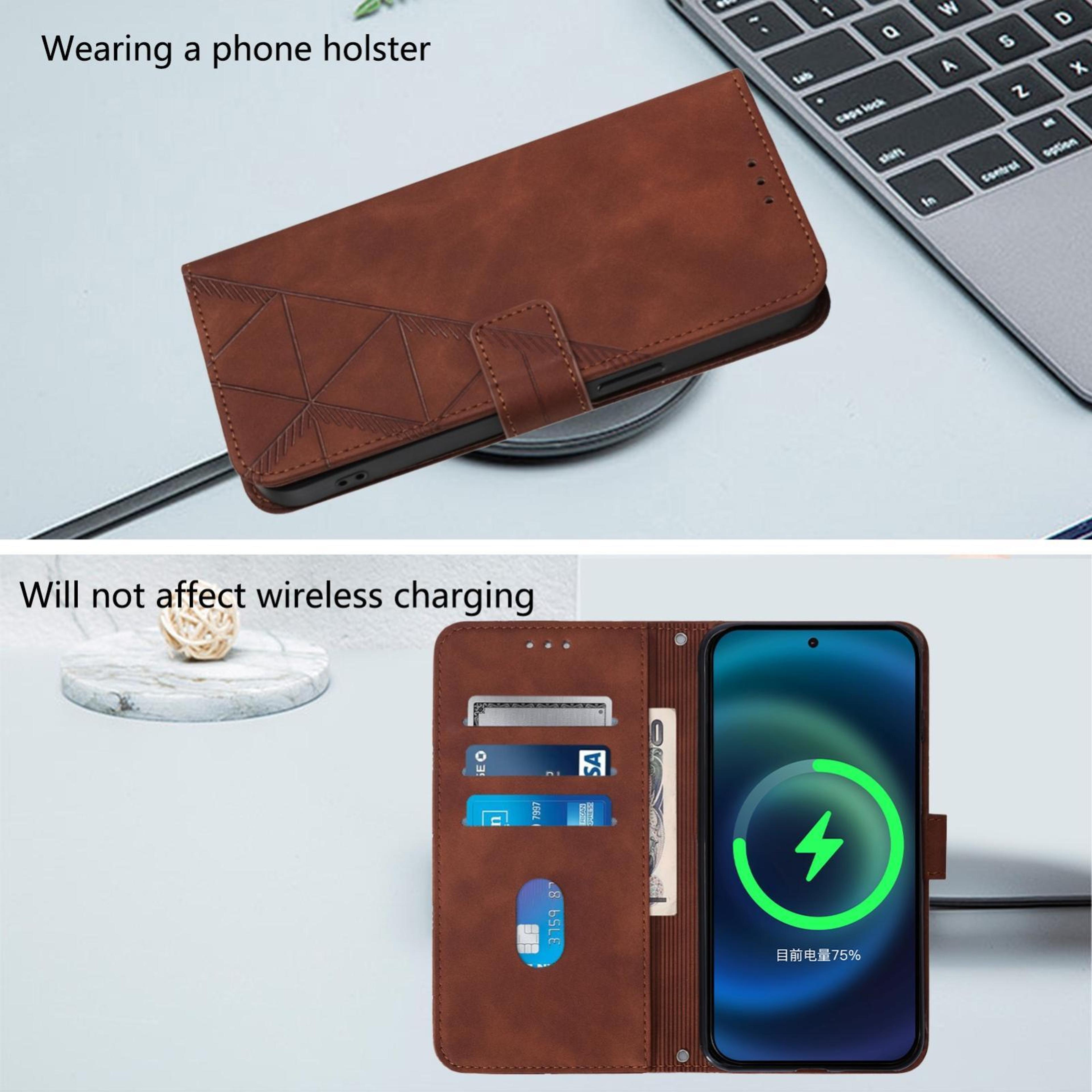 IPhone 18 Pro Crossbody Wallet Phone Case With 3D Embossed PU Leather Card Holder  Stand 9