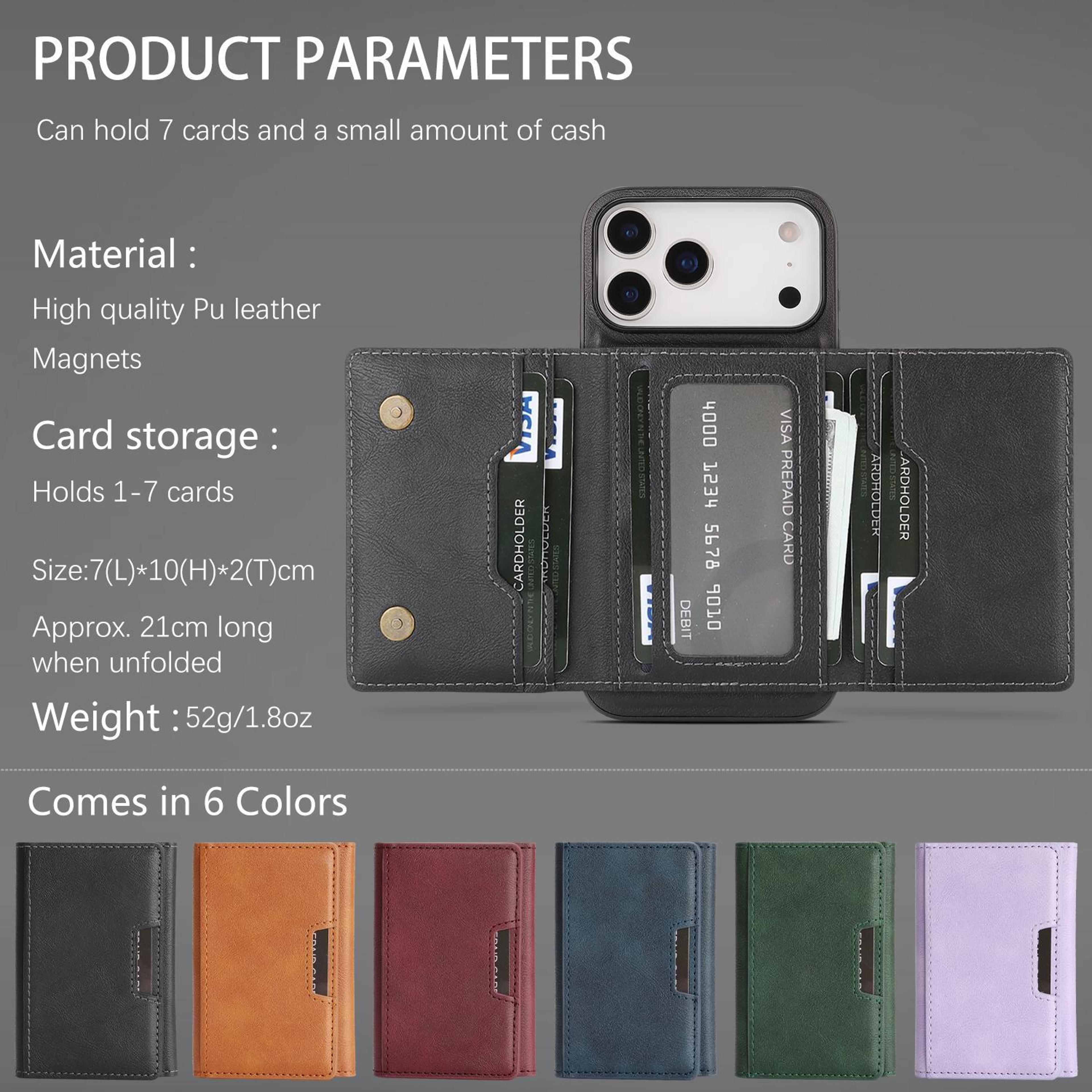 IPhone 18 Pro Max MagSafe Wallet Case With Detachable TriFold Leather Card Holder 7