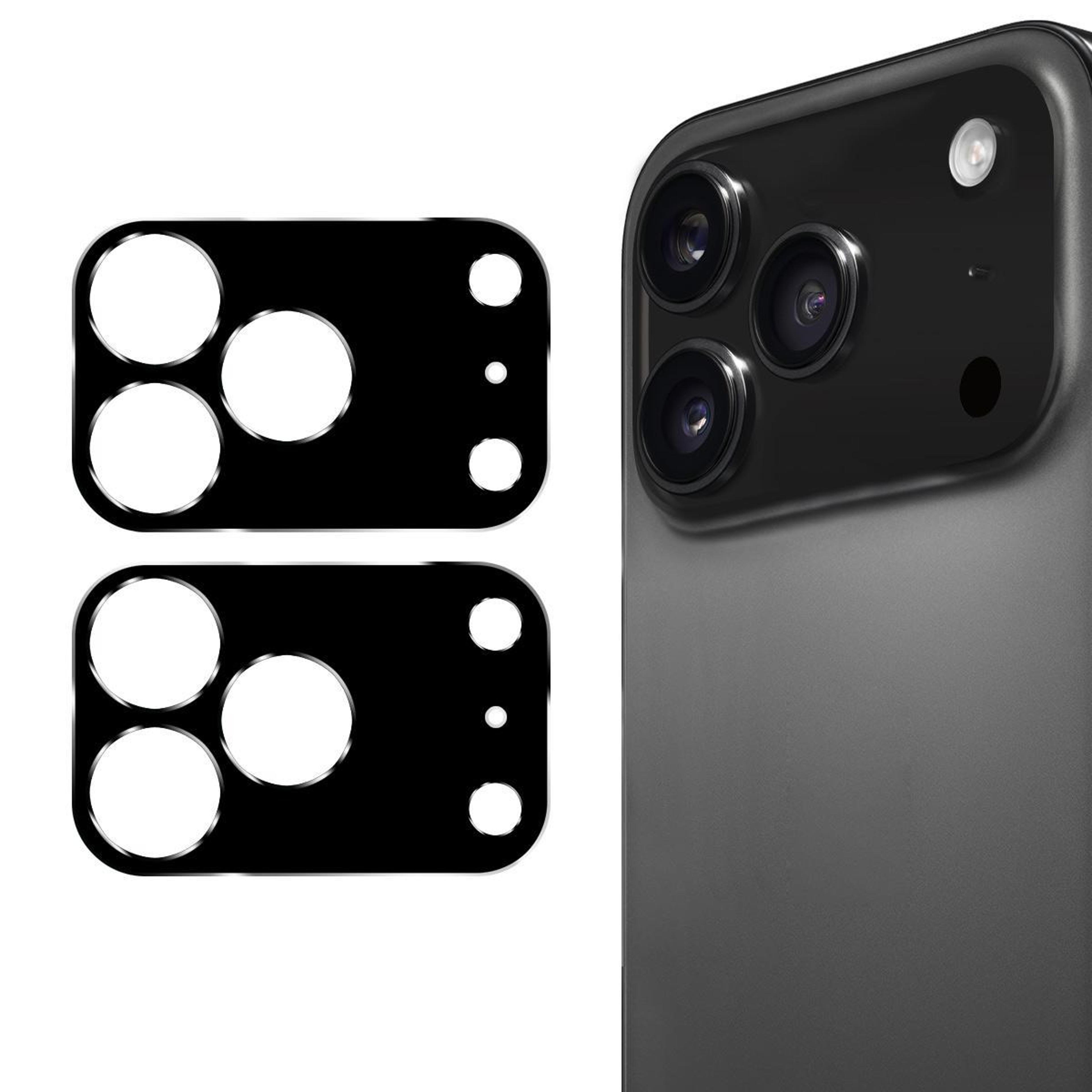 iphone 18 pro camera lens protector  black 9h tempered glass