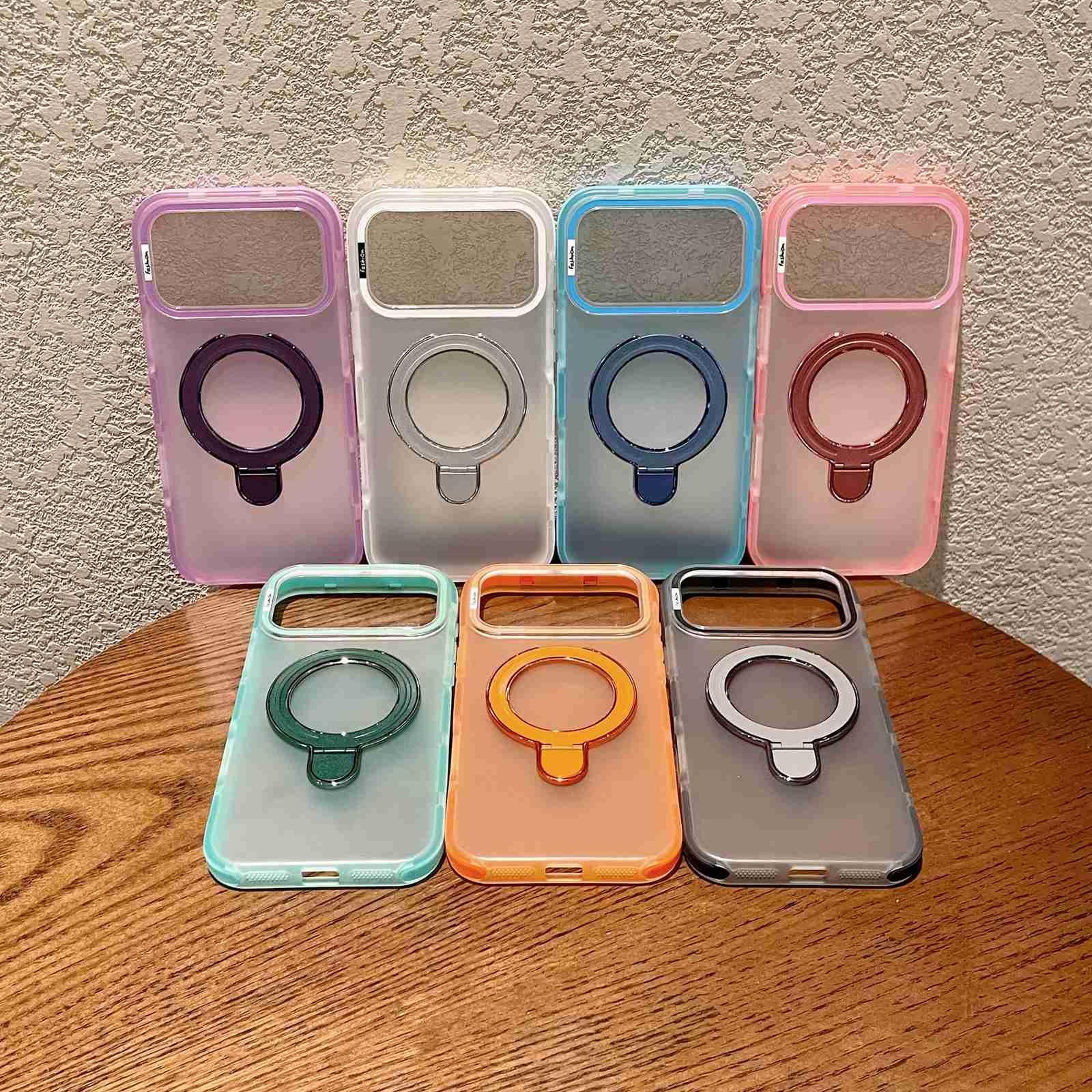 IPhone 18 Pro Max Translucent Matte Phone Case With Folding Stand 1