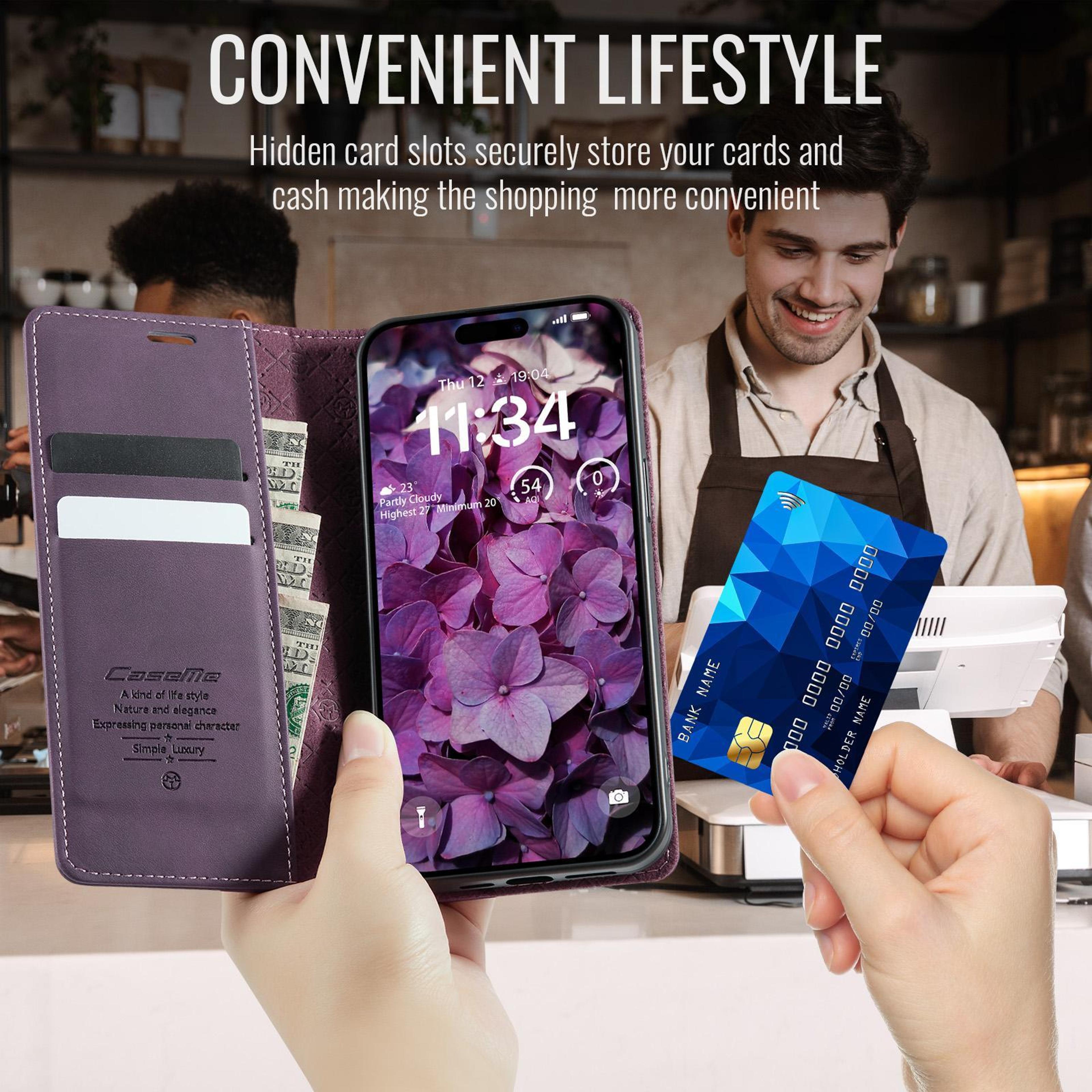 IPhone 18 Pro RFID Blocking PU Leather Wallet Case With Kickstand 10