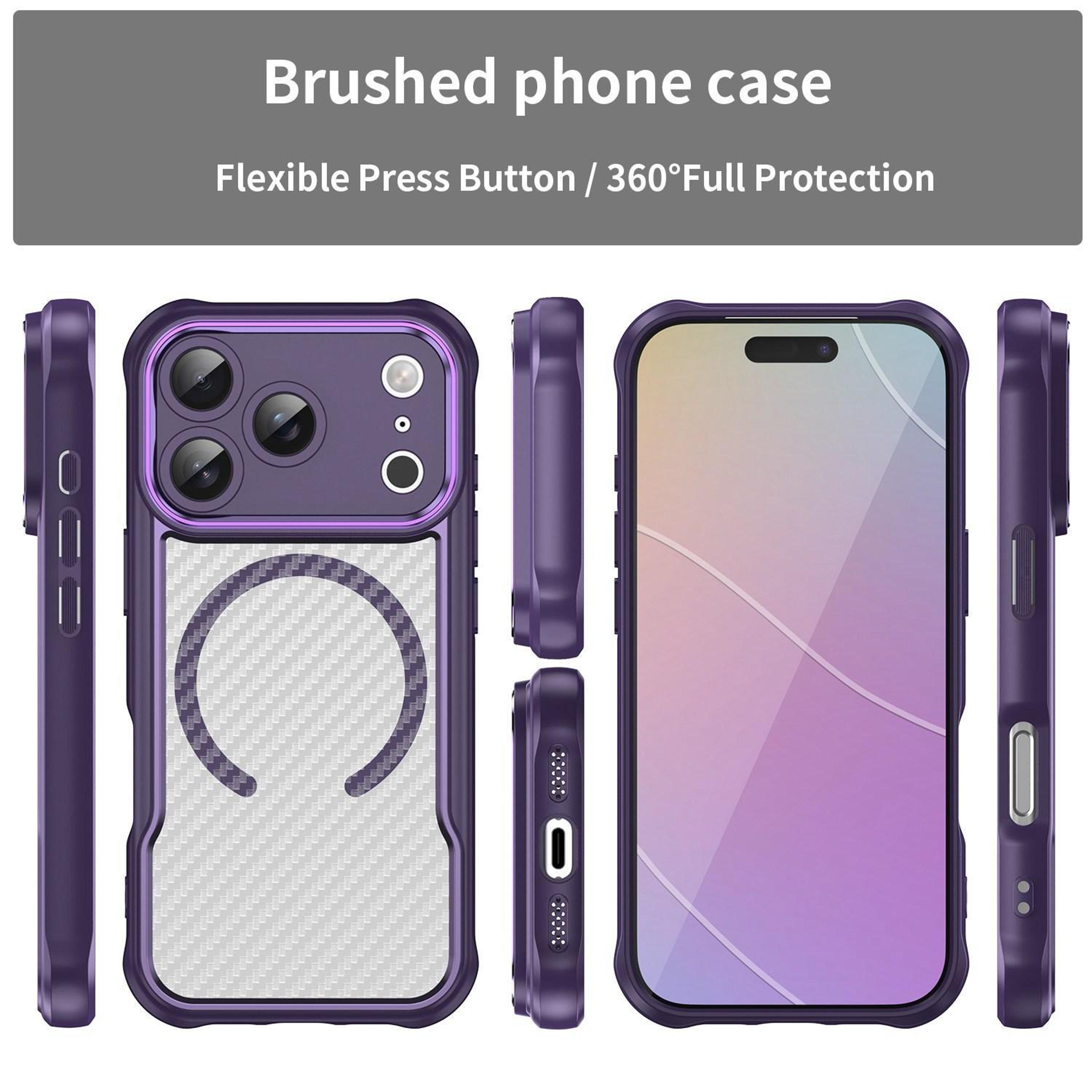 IPhone 18 Pro Carbon Fiber Texture MagSafe Translucent Phone Case 1
