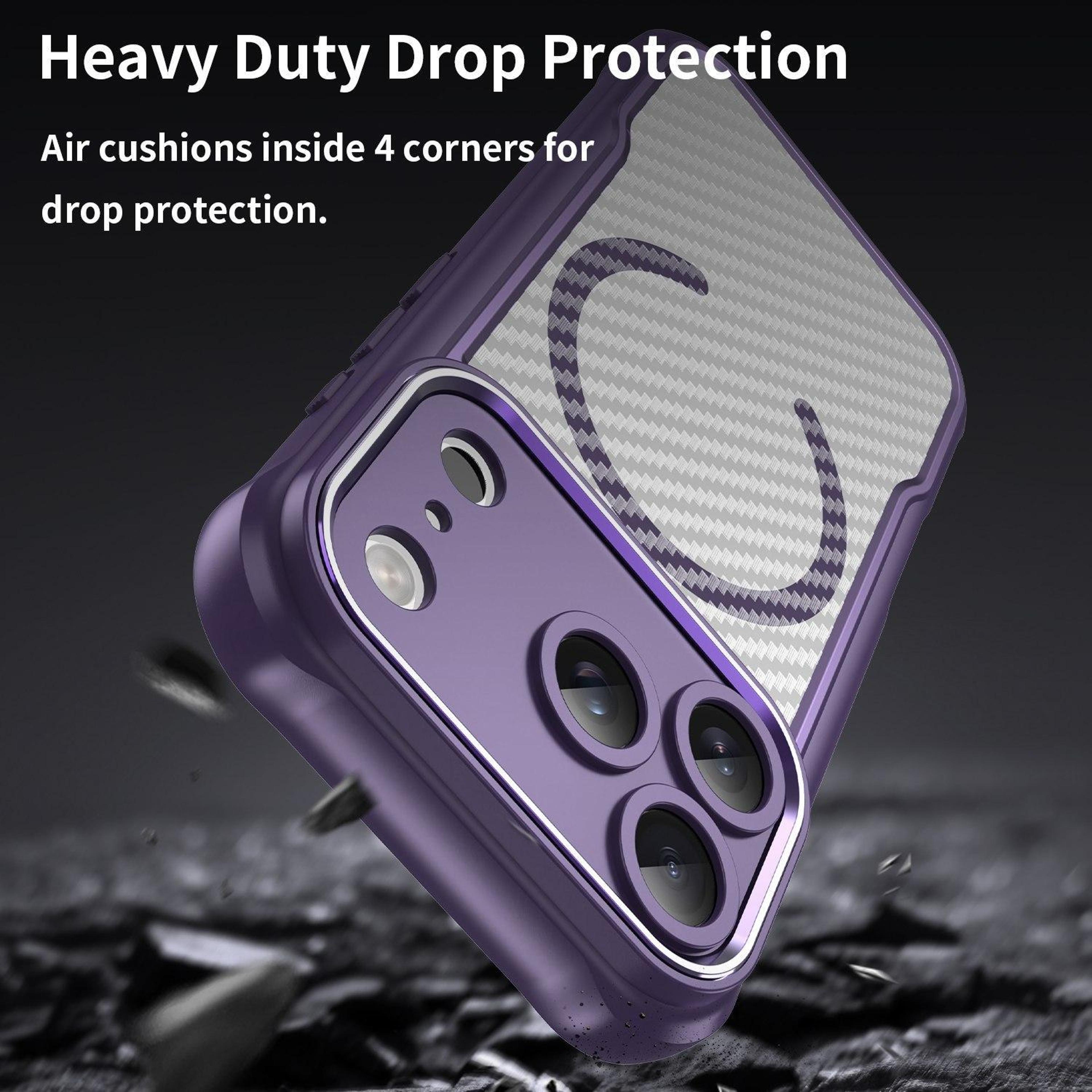 IPhone 18 Pro Carbon Fiber Texture MagSafe Translucent Phone Case 8