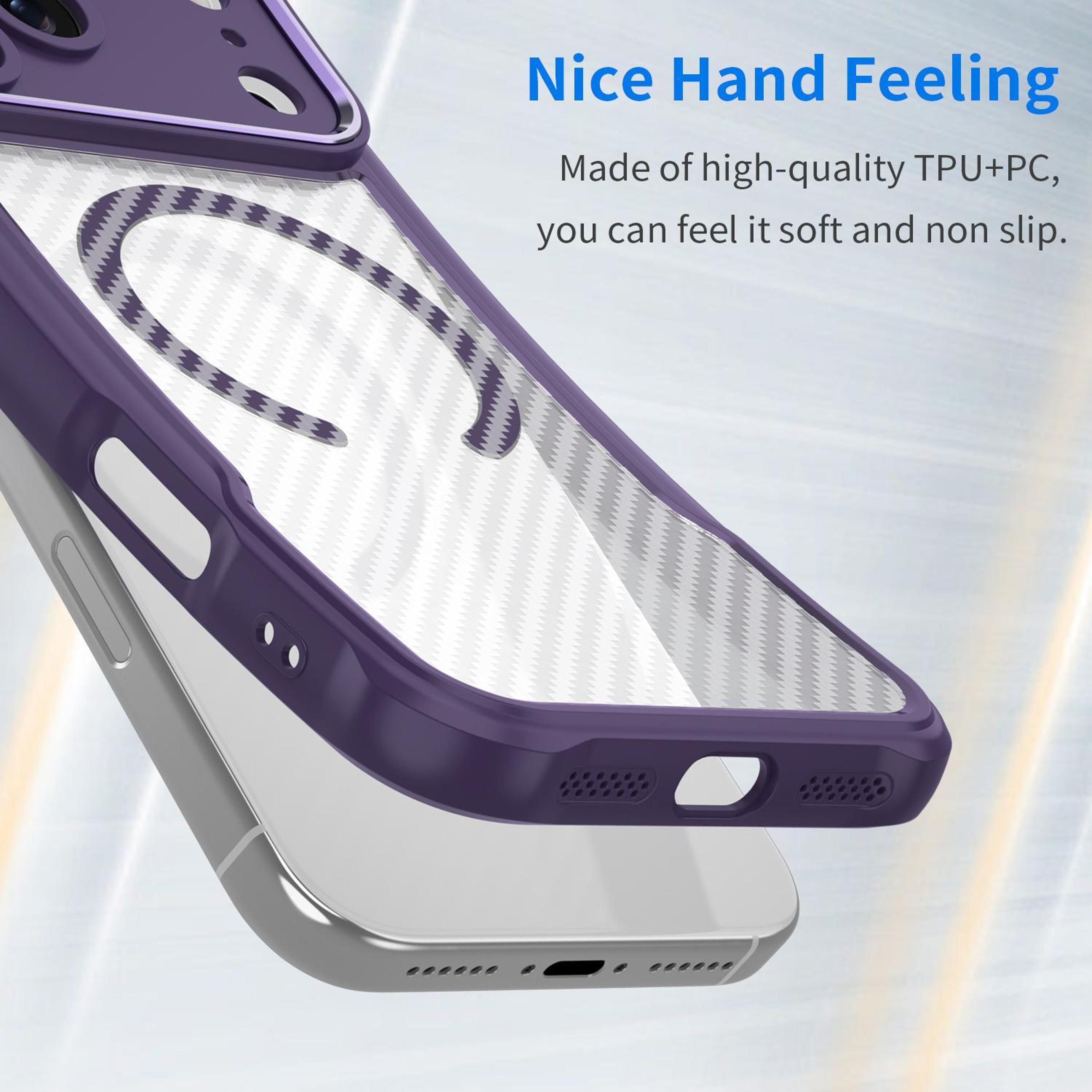 IPhone 18 Pro Max Carbon Fiber Texture MagSafe Translucent Phone Case 2