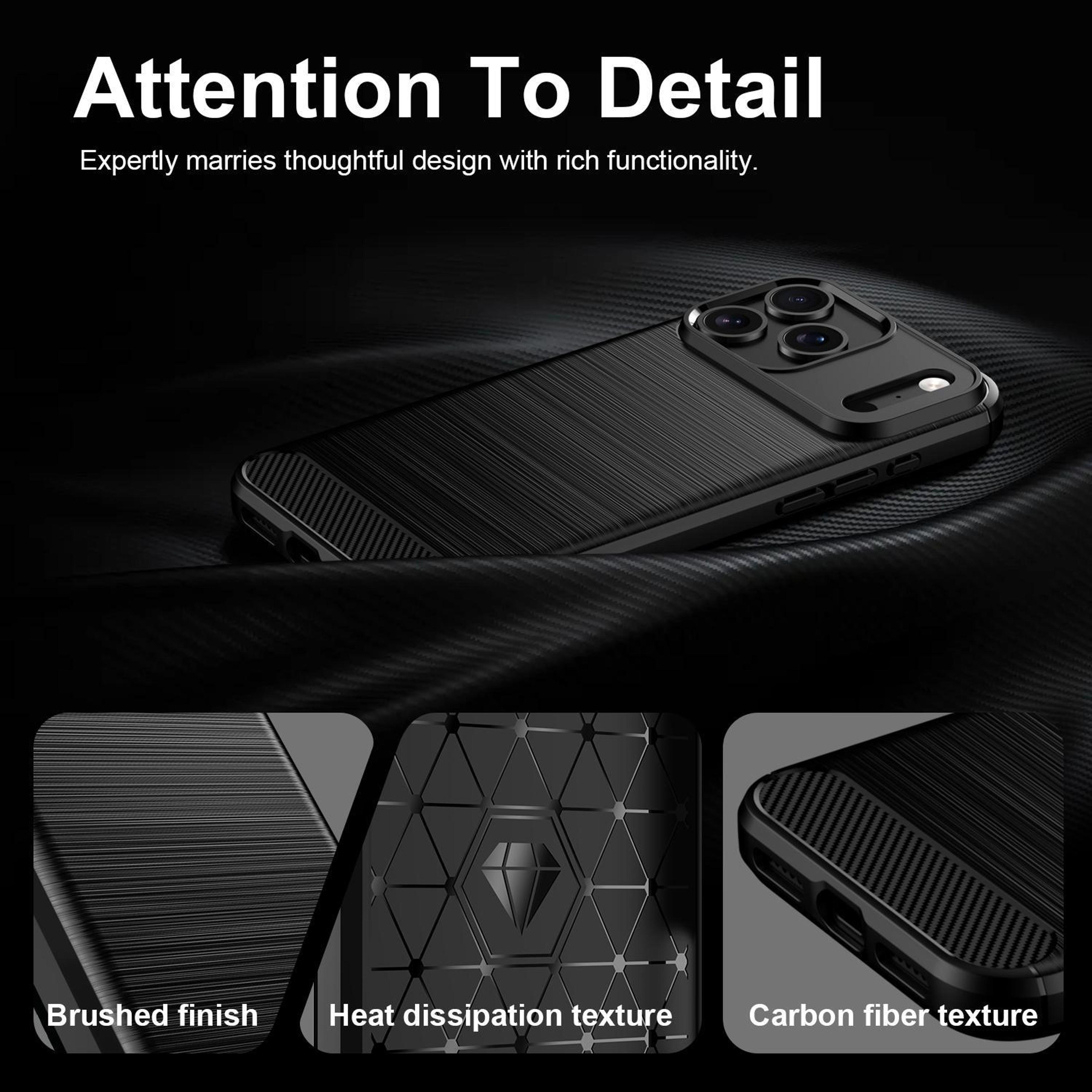 IPhone 18 Pro Max Brushed Texture Carbon Fiber TPU Phone Case 5