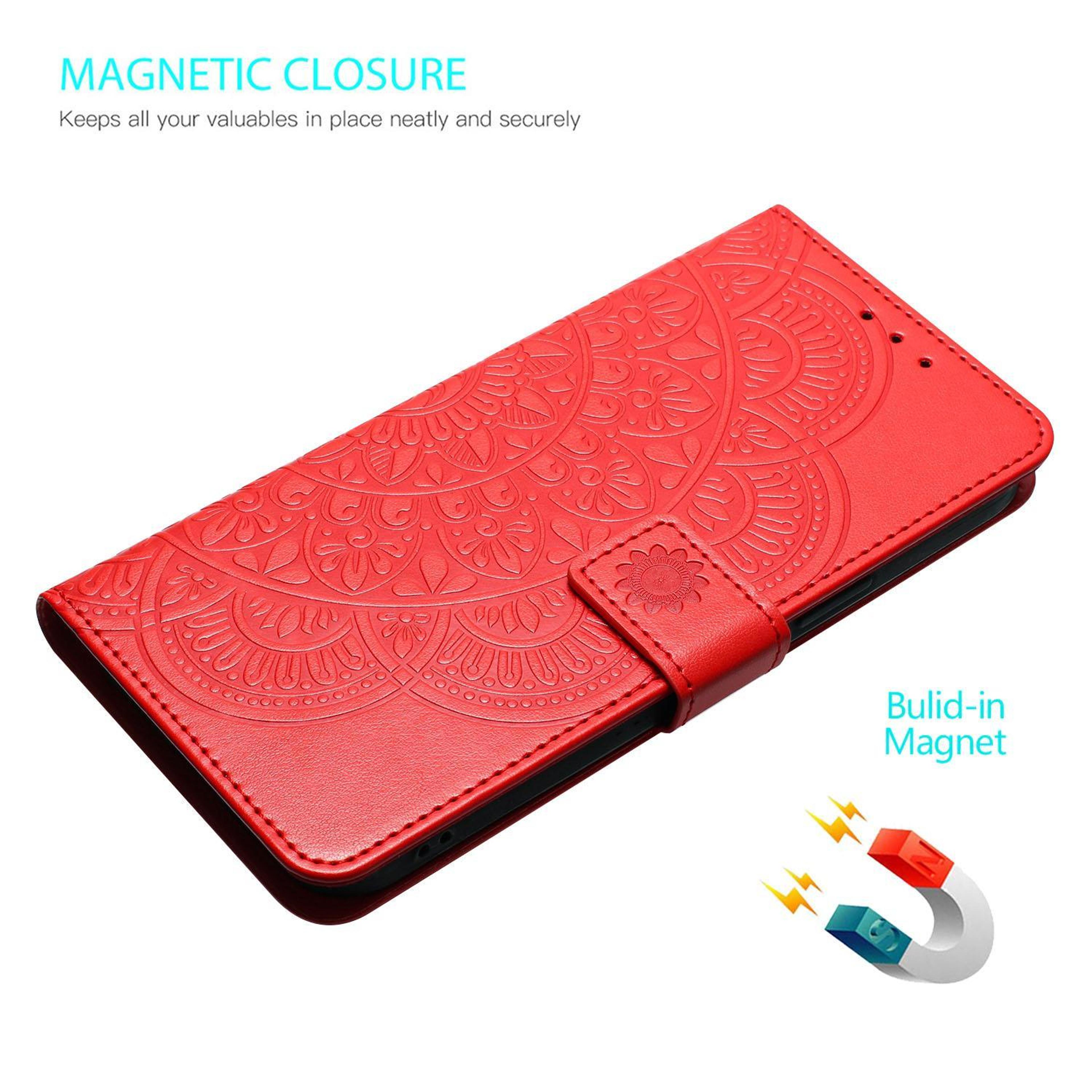 IPhone 18 Pro Flower Embossed PU And TPU Wallet Case With Card Slot And Stand 5