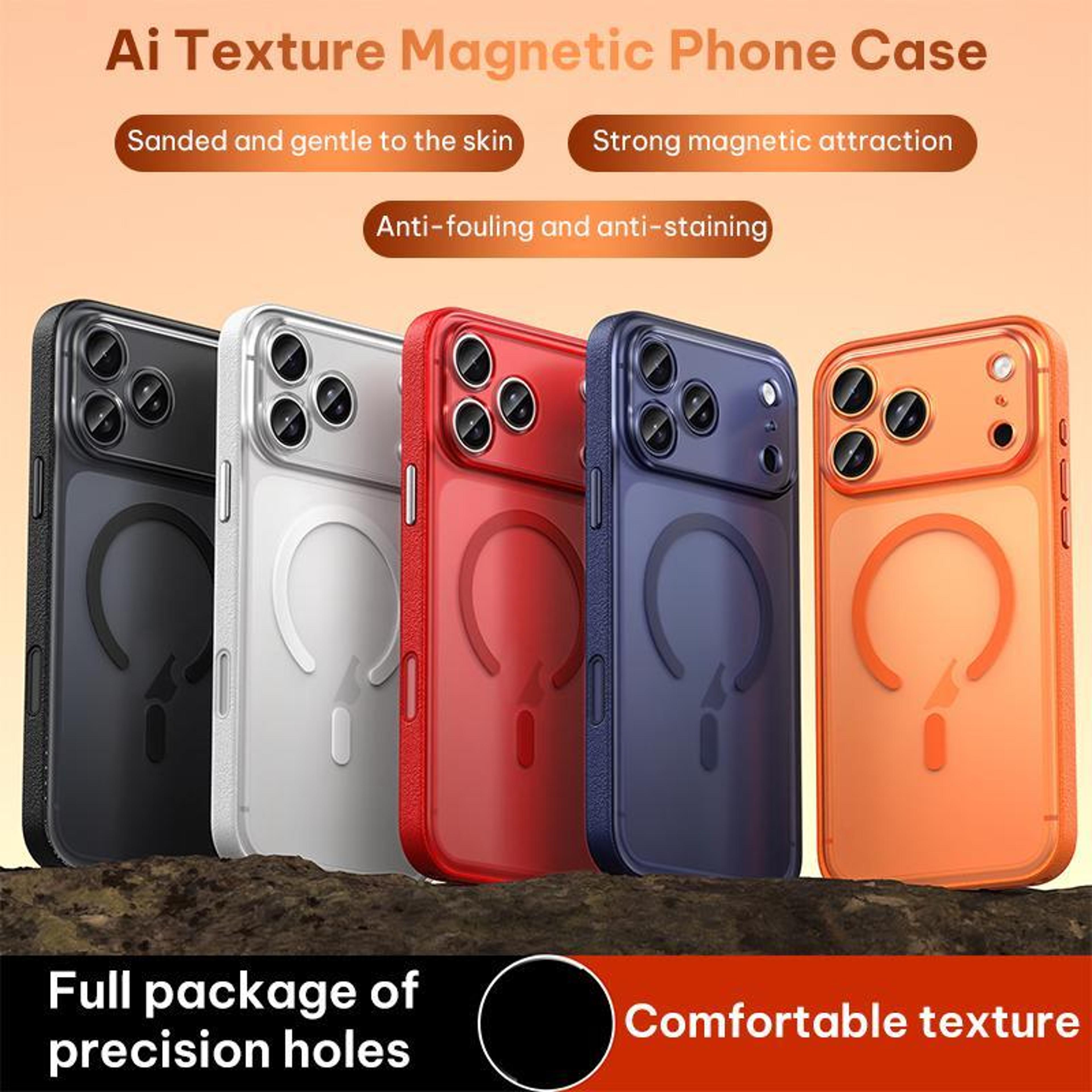 IPhone 18 Pro Max Magnetic LeatherTextured PC TPU Phone Case 1