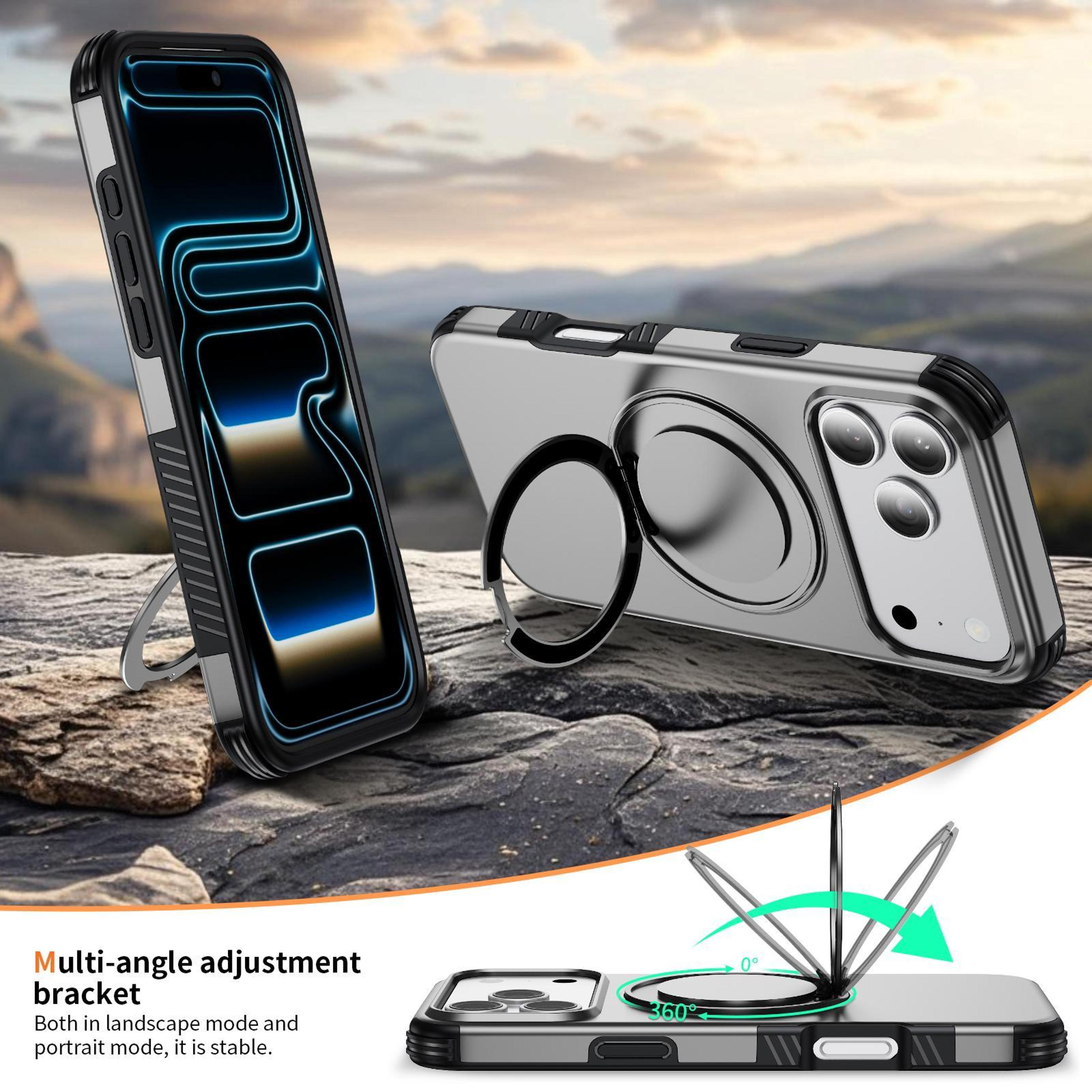 18 Pro Max Magnetic 360 Rotating Holder Phone Case 3
