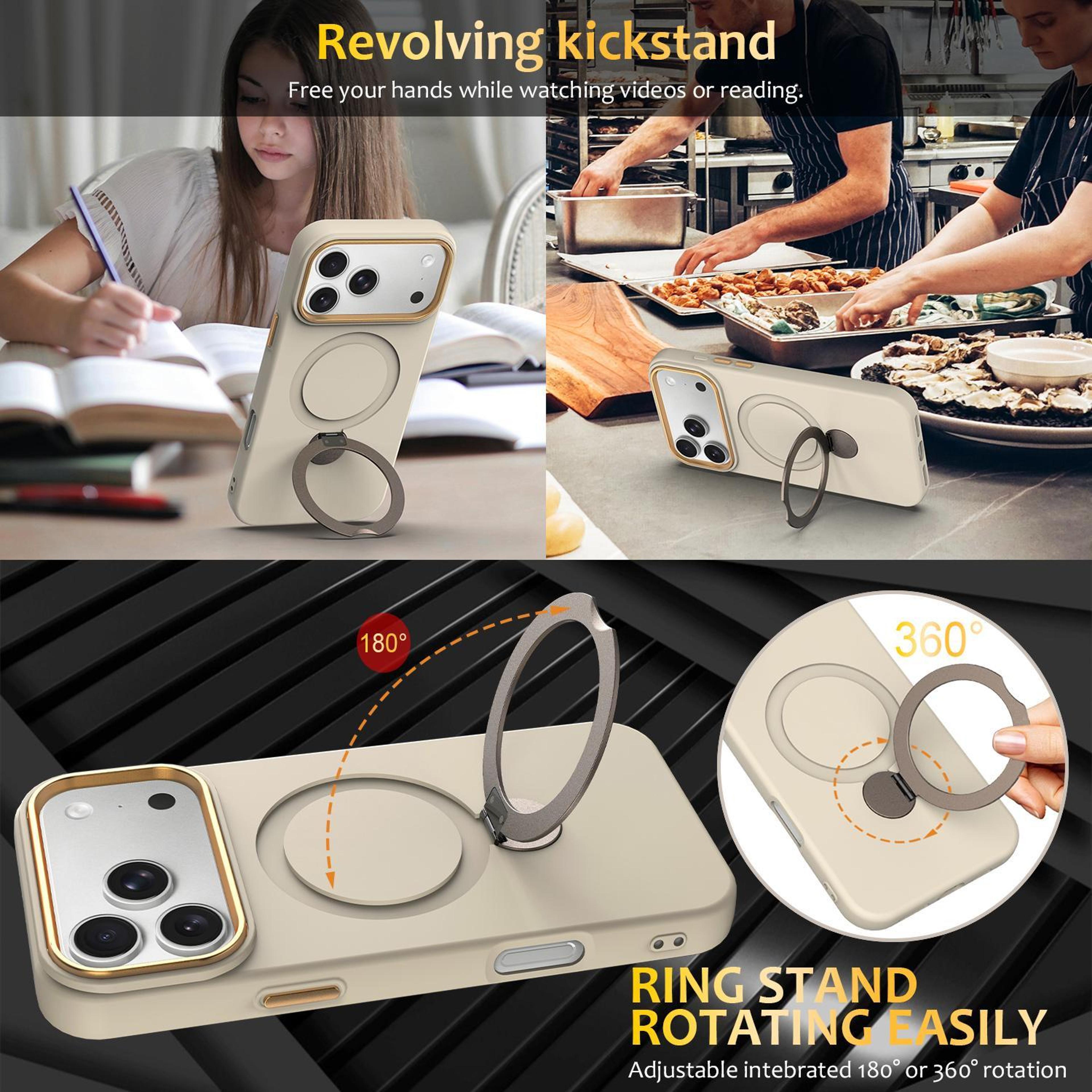 IPhone 18 Pro Pivot Ring Holder Hybrid TPU PC Phone Case 4