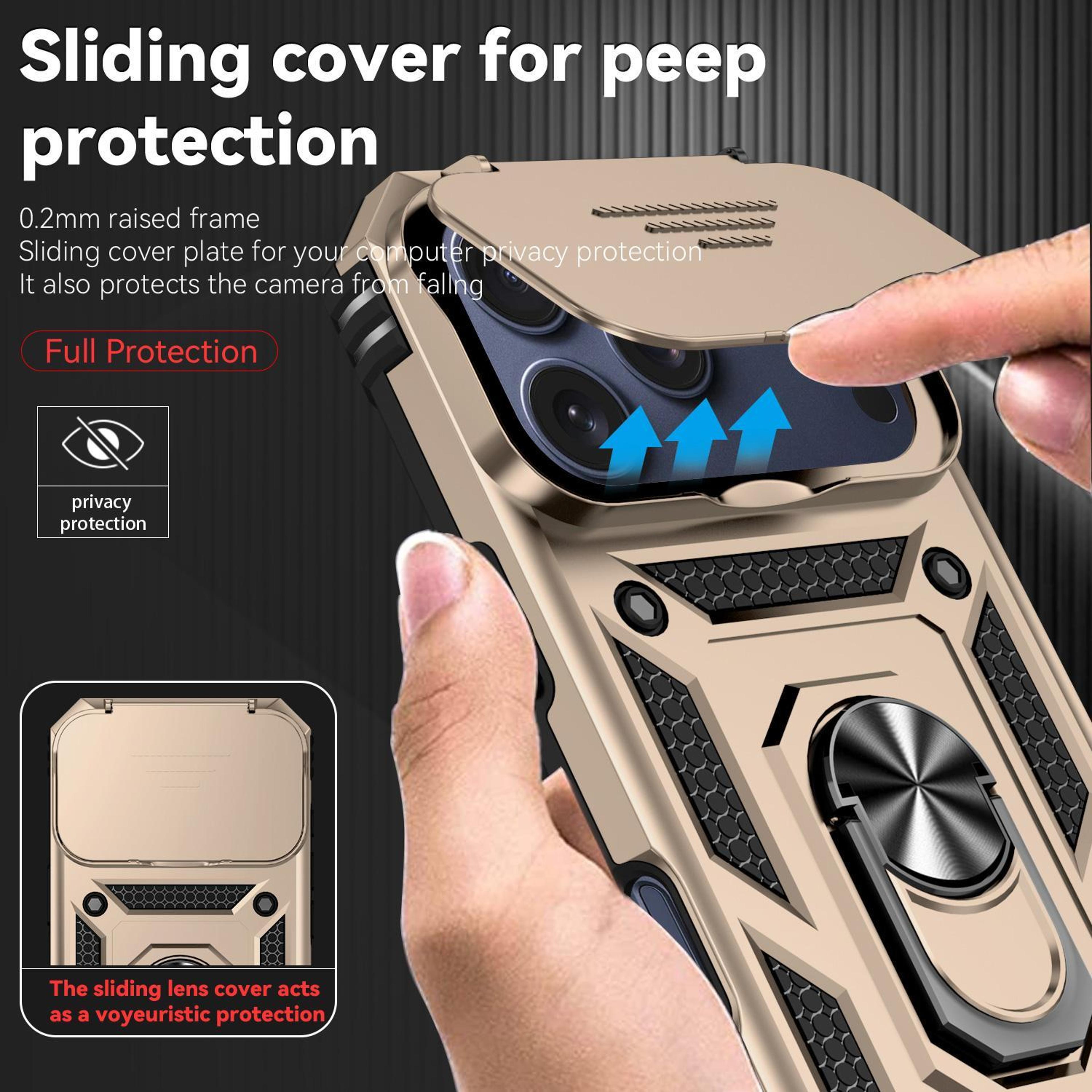 IPhone 18 Pro Magnetic Ring Kickstand Case With Sliding Camera Cover 5