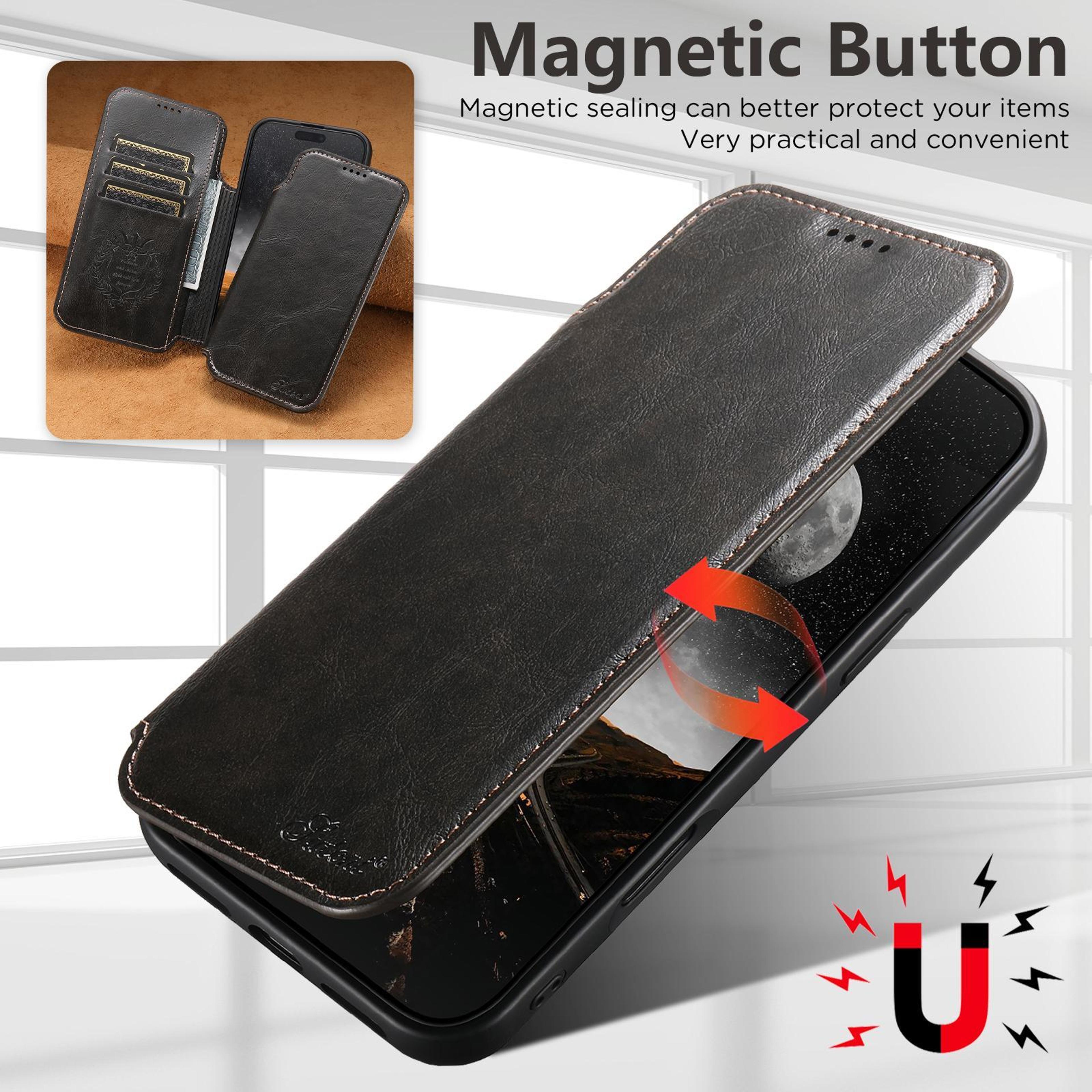 IPhone 18 Pro MagSafe Wallet Case With PU Leather Card Slots And Viewing Holder 4