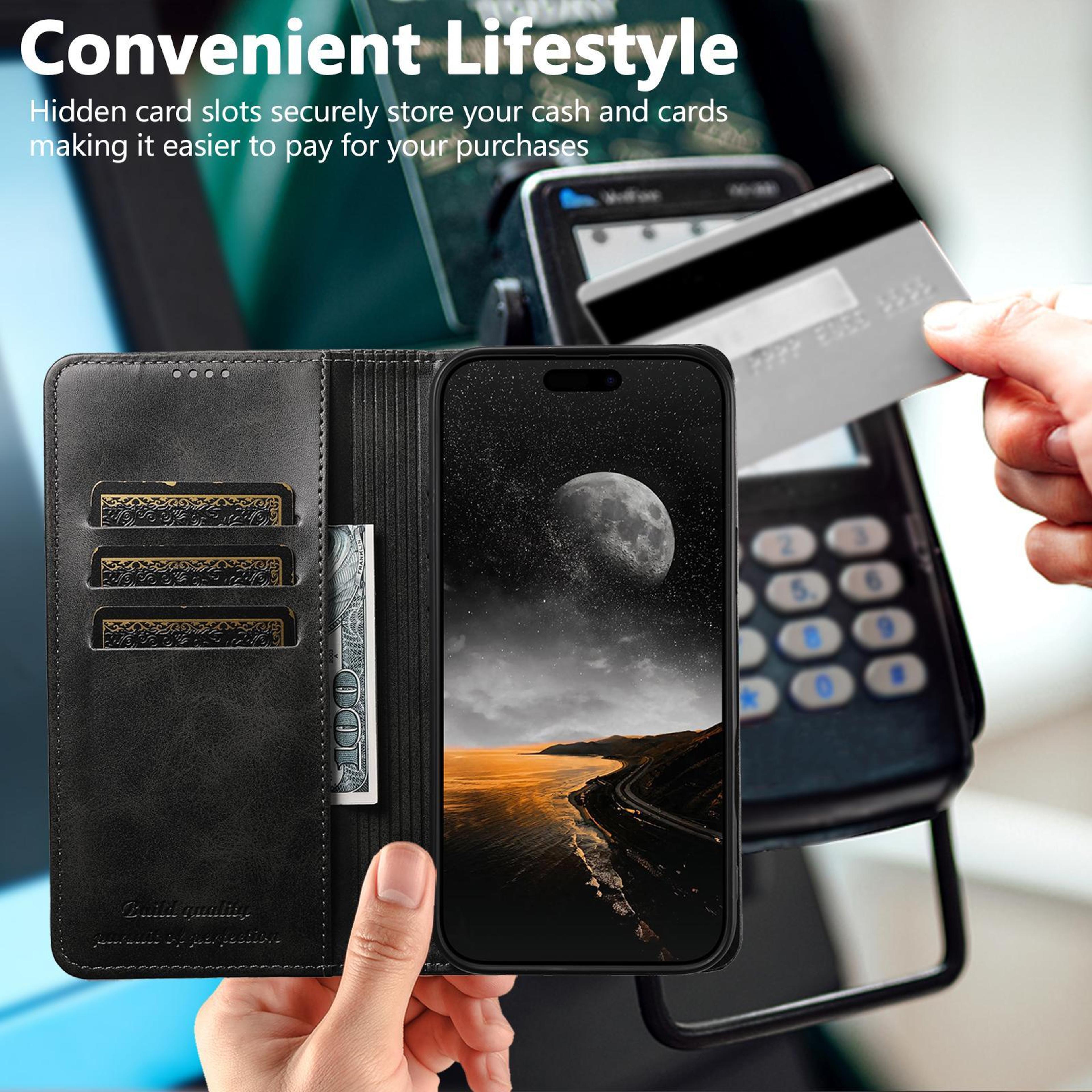 IPhone 18 Pro Max PU Leather Flip Wallet Case With Card Slots And Horizontal Stand 3