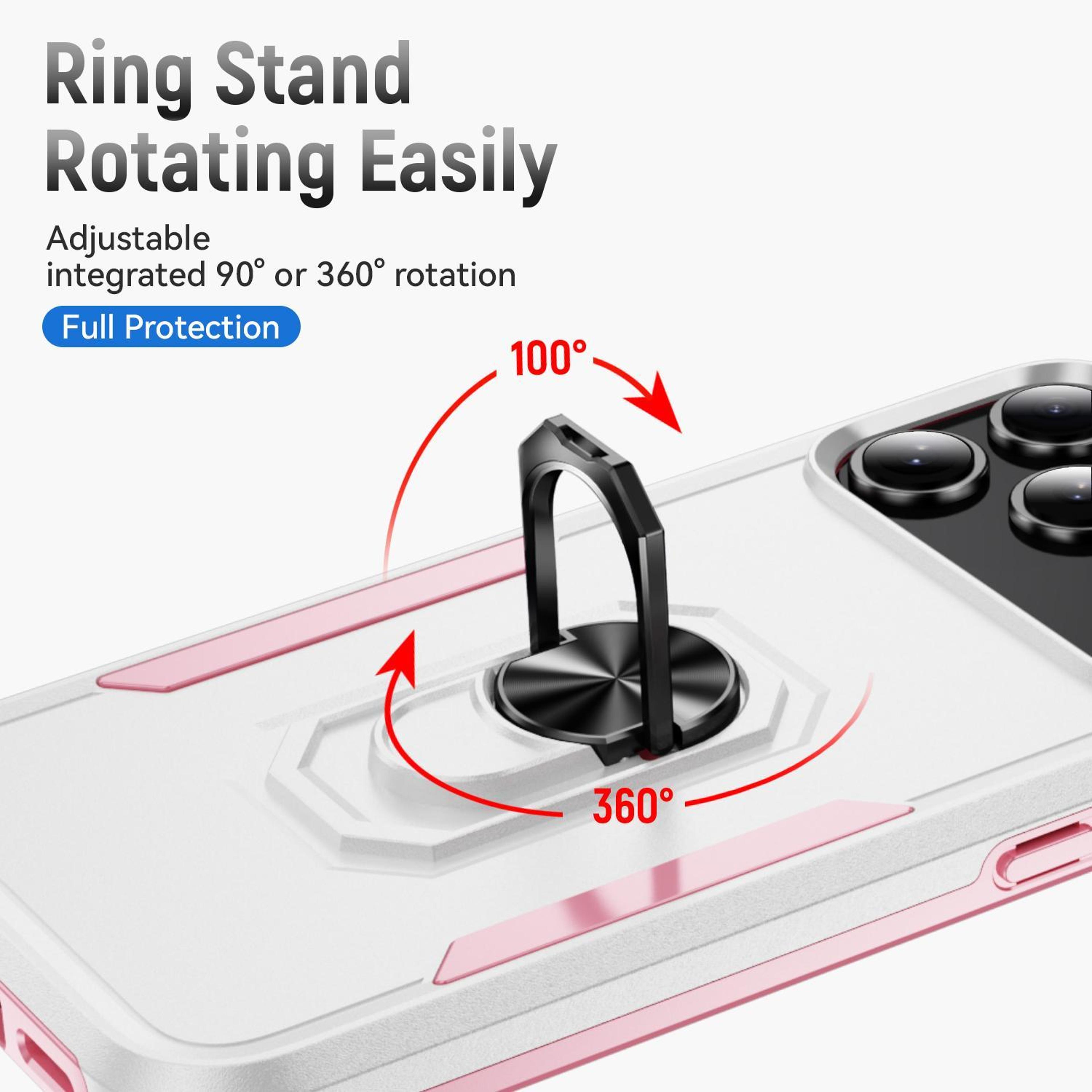 IPhone 18 Pro Heavy Duty PC TPU Case With Hidden Ring Holder 5