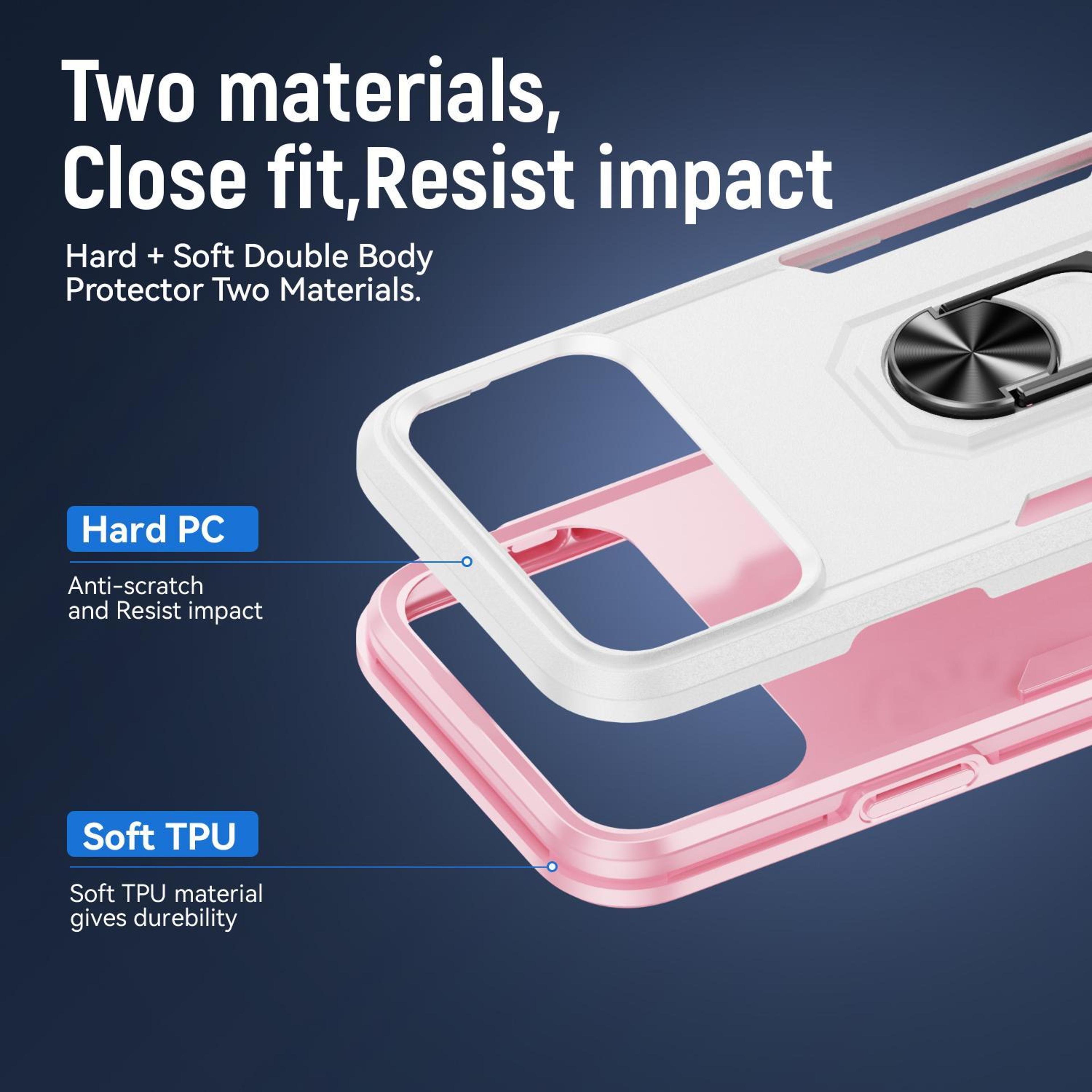 IPhone 18 Pro Heavy Duty PC TPU Case With Hidden Ring Holder 6