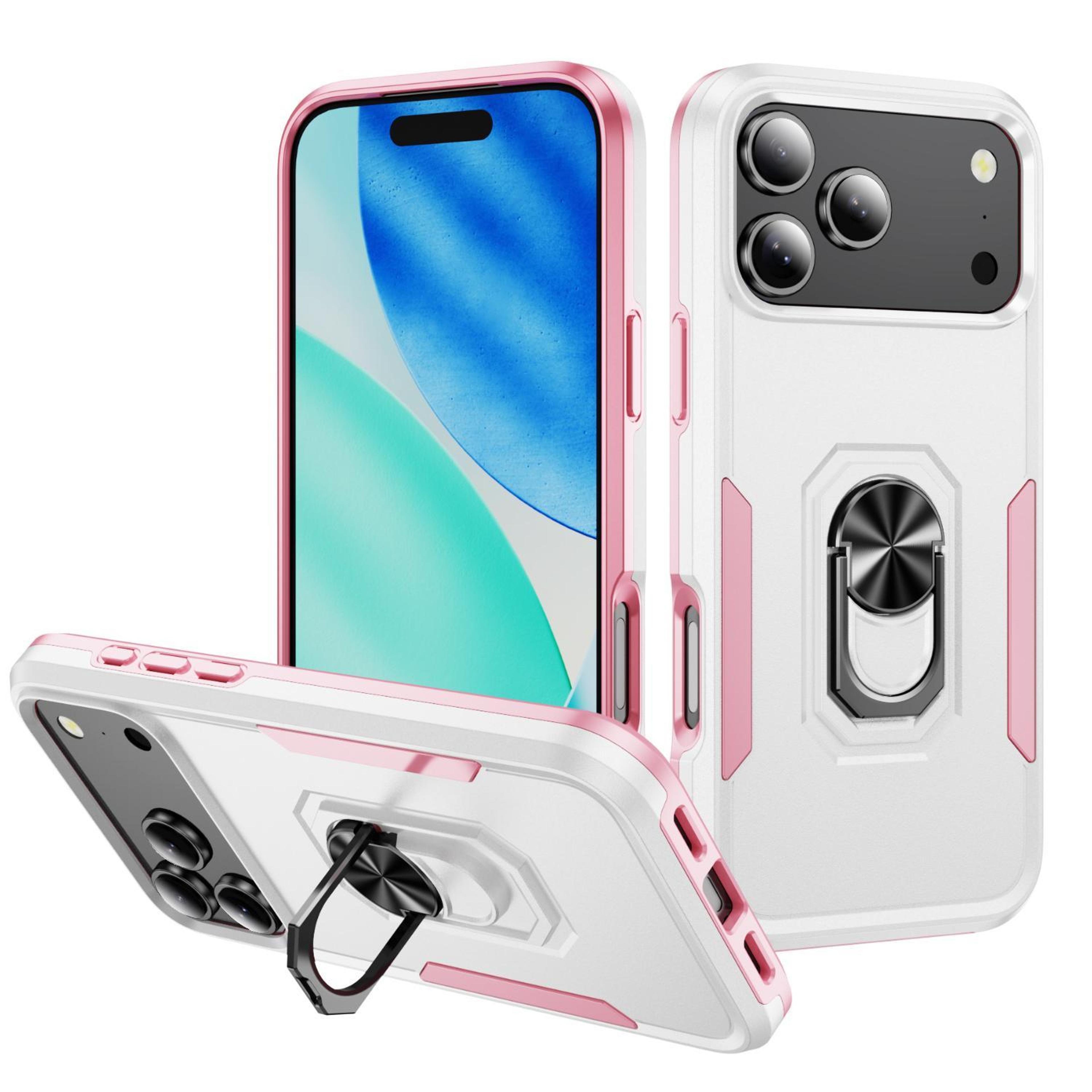 IPhone 18 Pro Max Heavy Duty PC TPU Case With Hidden Ring Stand 0