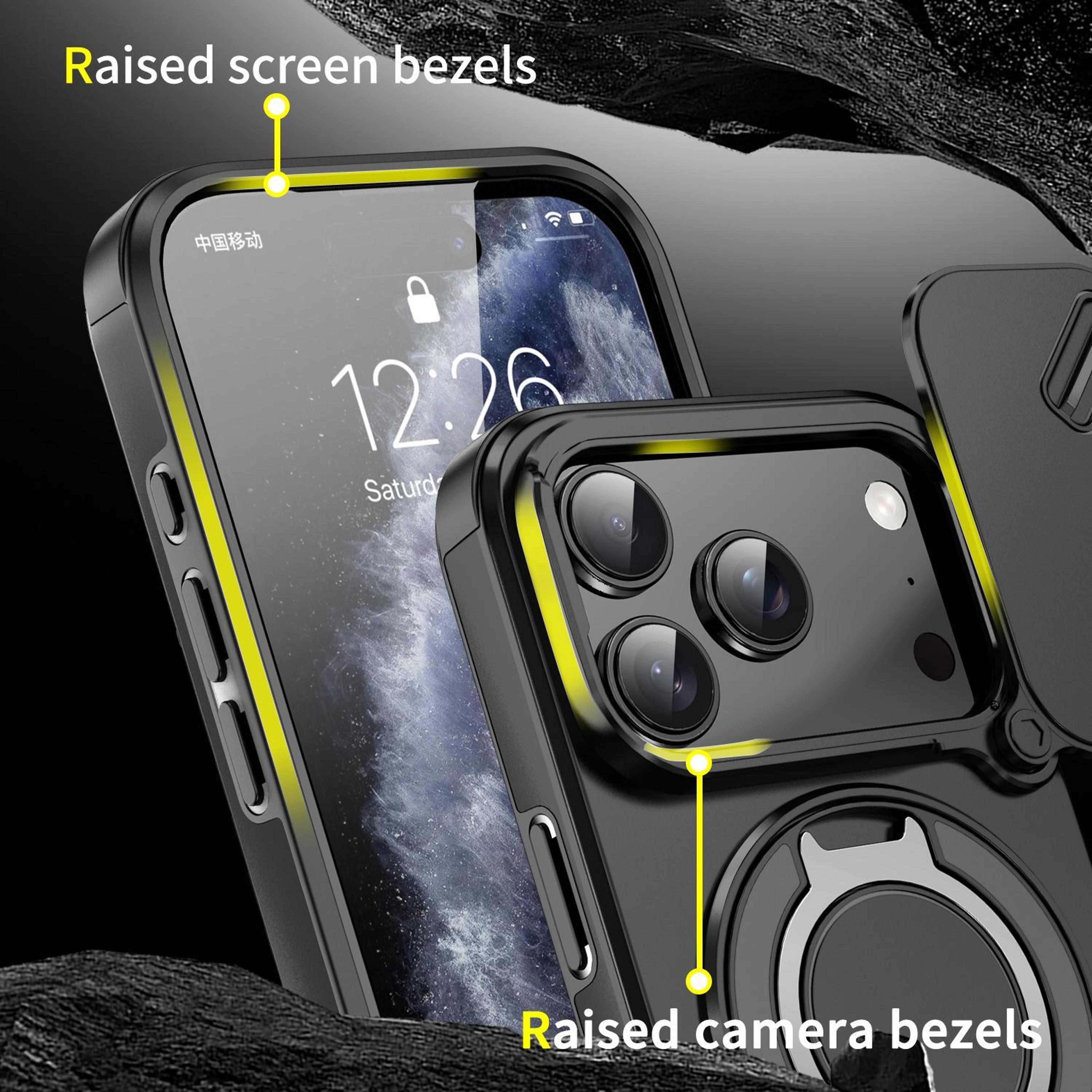 18 Pro Sliding Camera Cover Ring Holder Phone Case 4