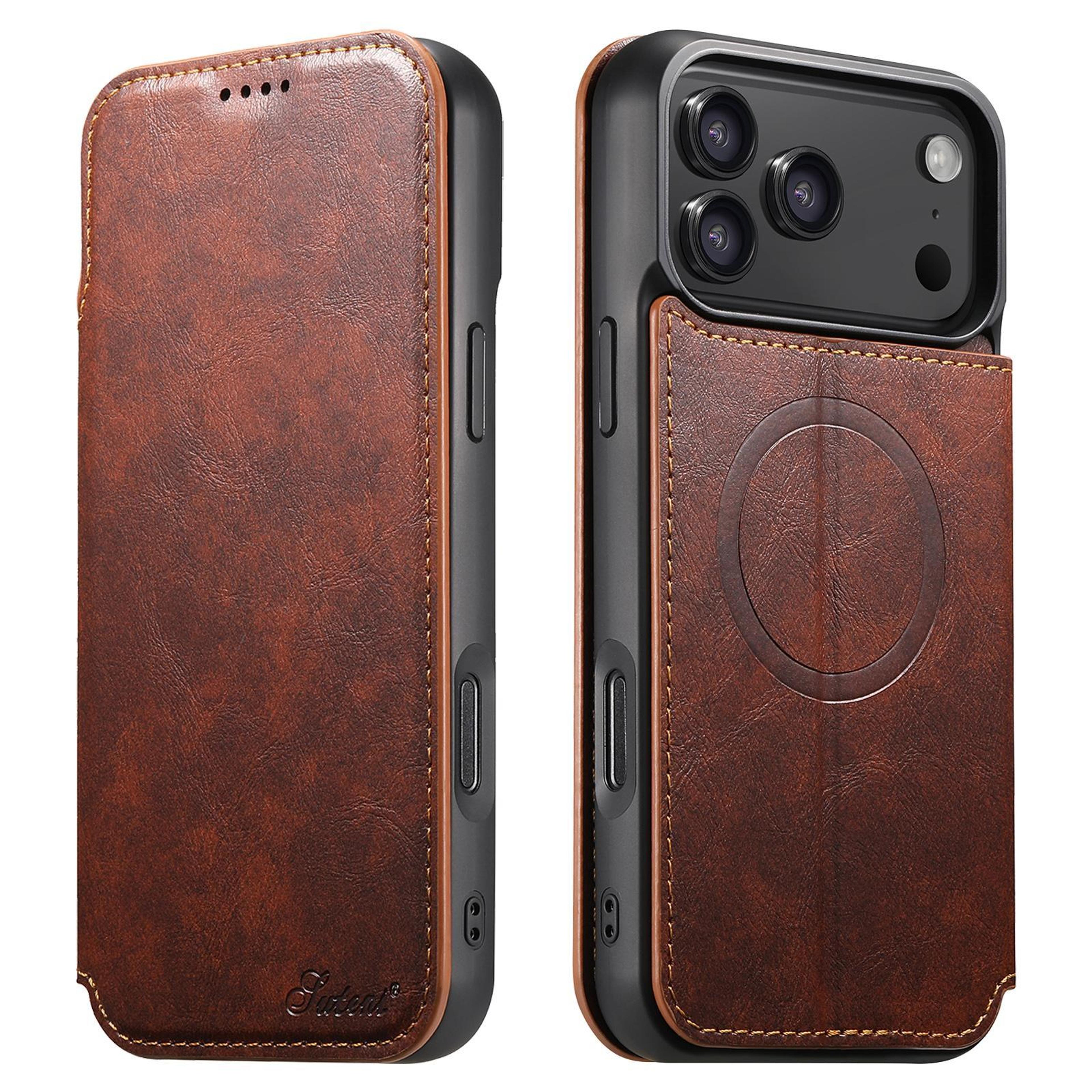 iphone 18 pro max pu leather magsafe wallet case with stand