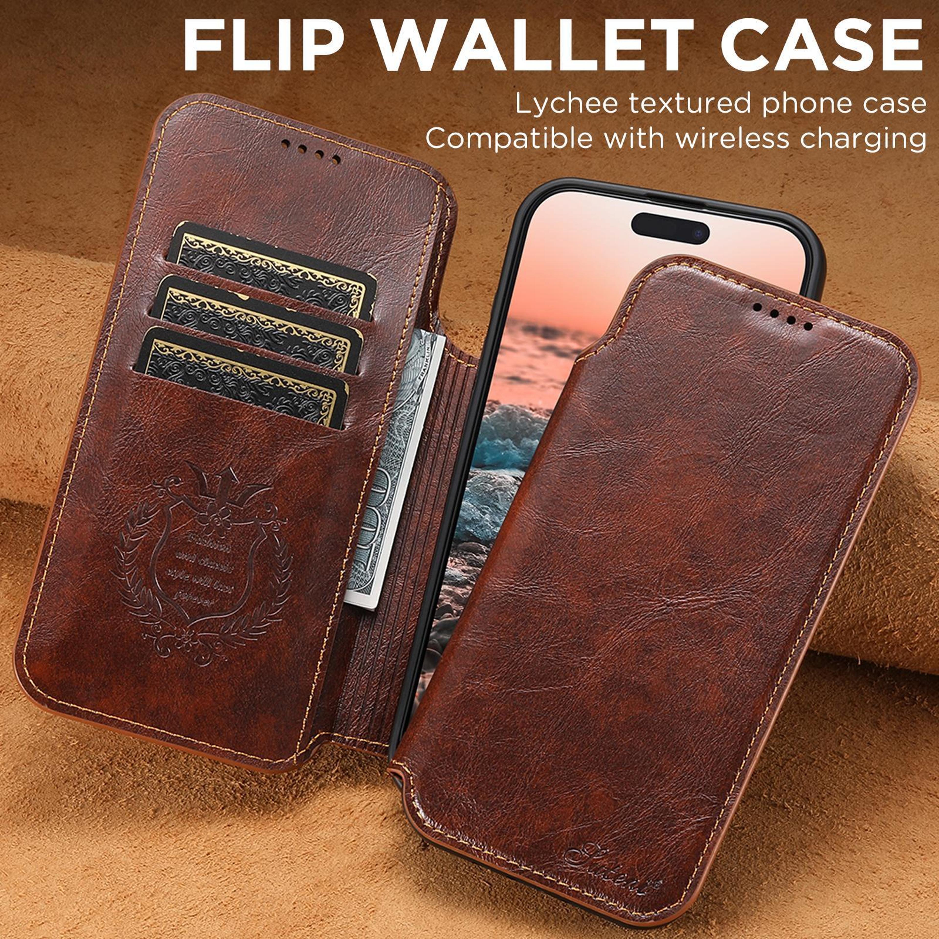 IPhone 18 Pro Max PU Leather MagSafe Wallet Case With Stand 1