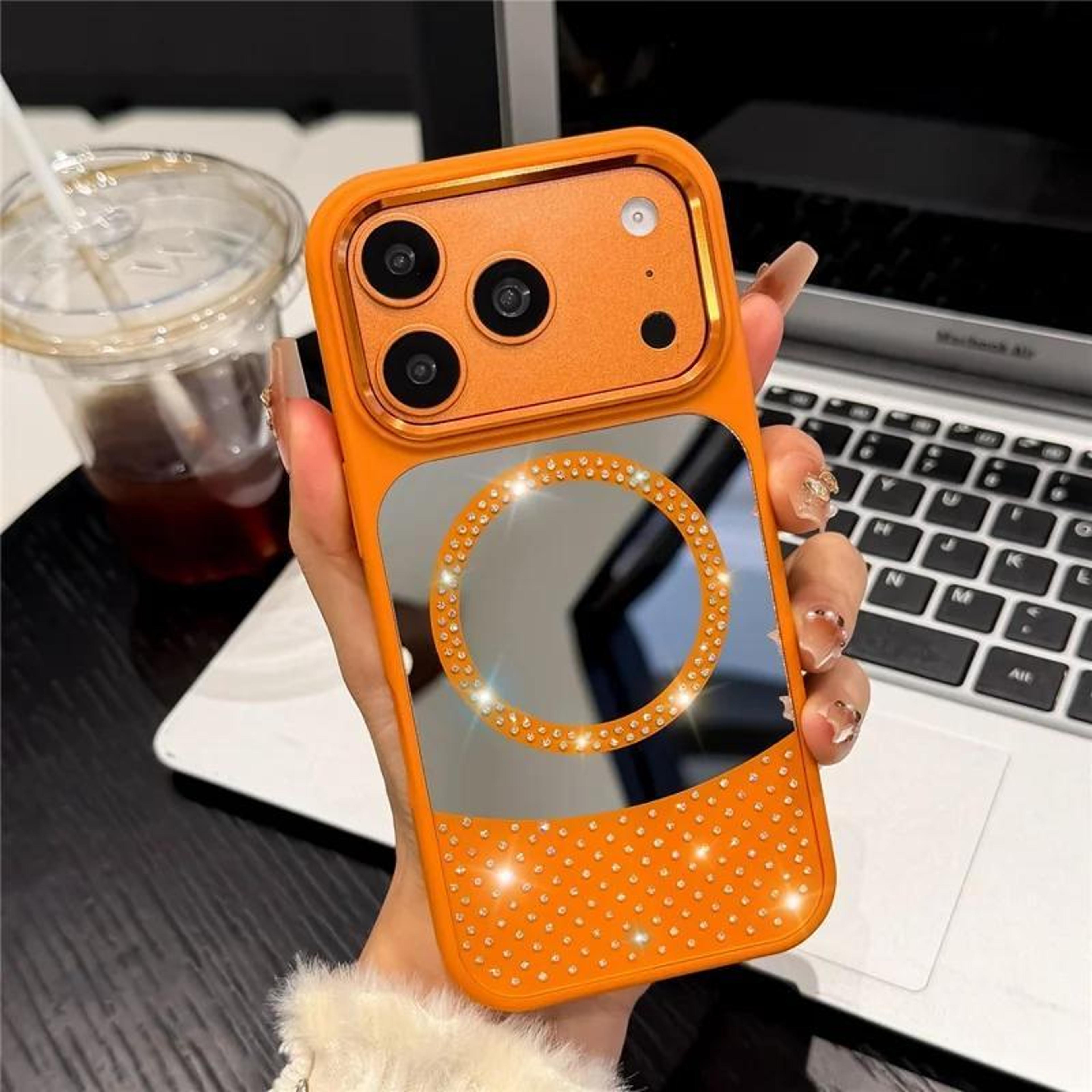 IPhone 18 Pro Max Crystal Mirror Rhinestone Magnetic Phone Case 1