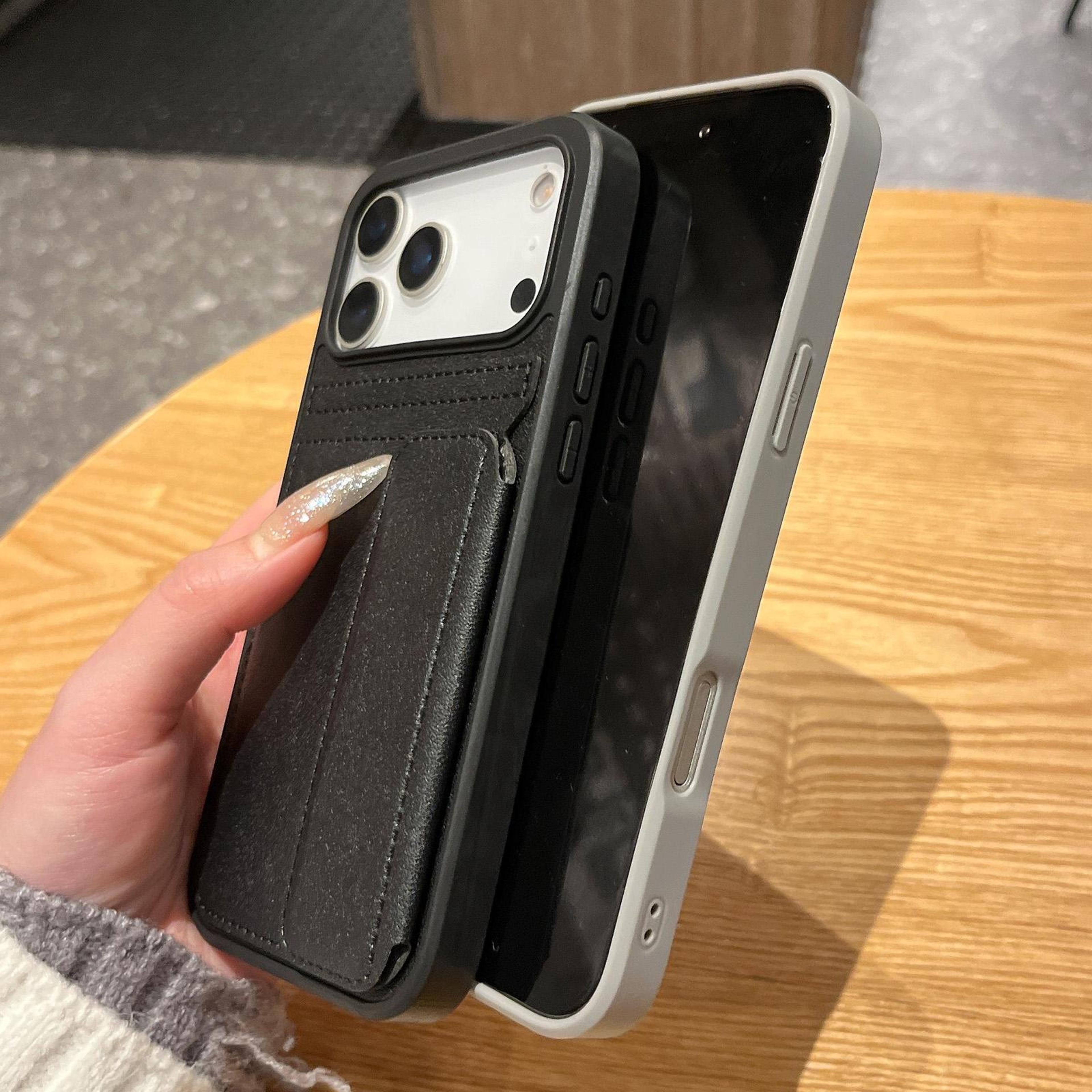 Premium 18 Pro Max Wallet Phone Case With Card Holder And Kickstand 4