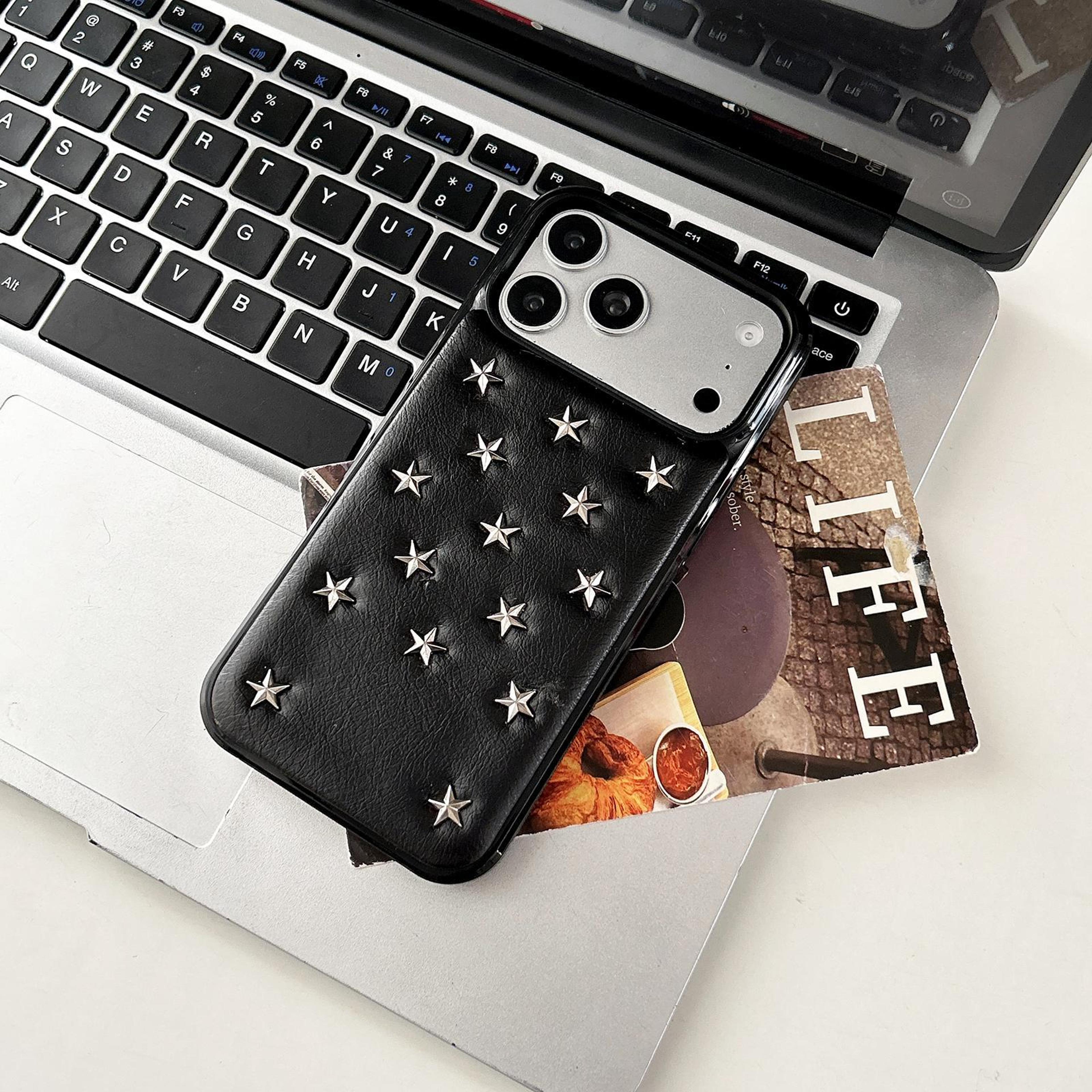 Rivet Star IPhone 18 Pro Case With TPU PU And Metal Rivet Design 1