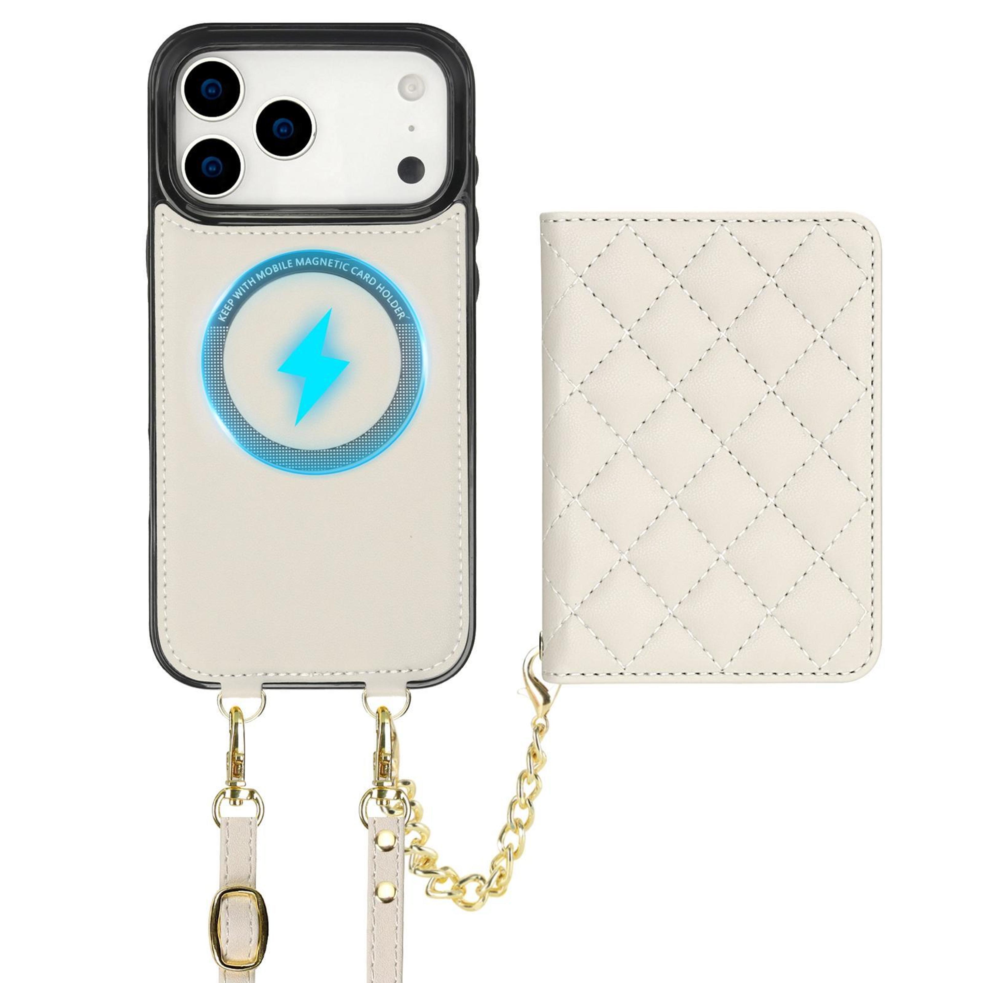 IPhone 18 Pro Wallet Case With Magnetic Charging Card Holder Crossbody And Wrist Straps 1