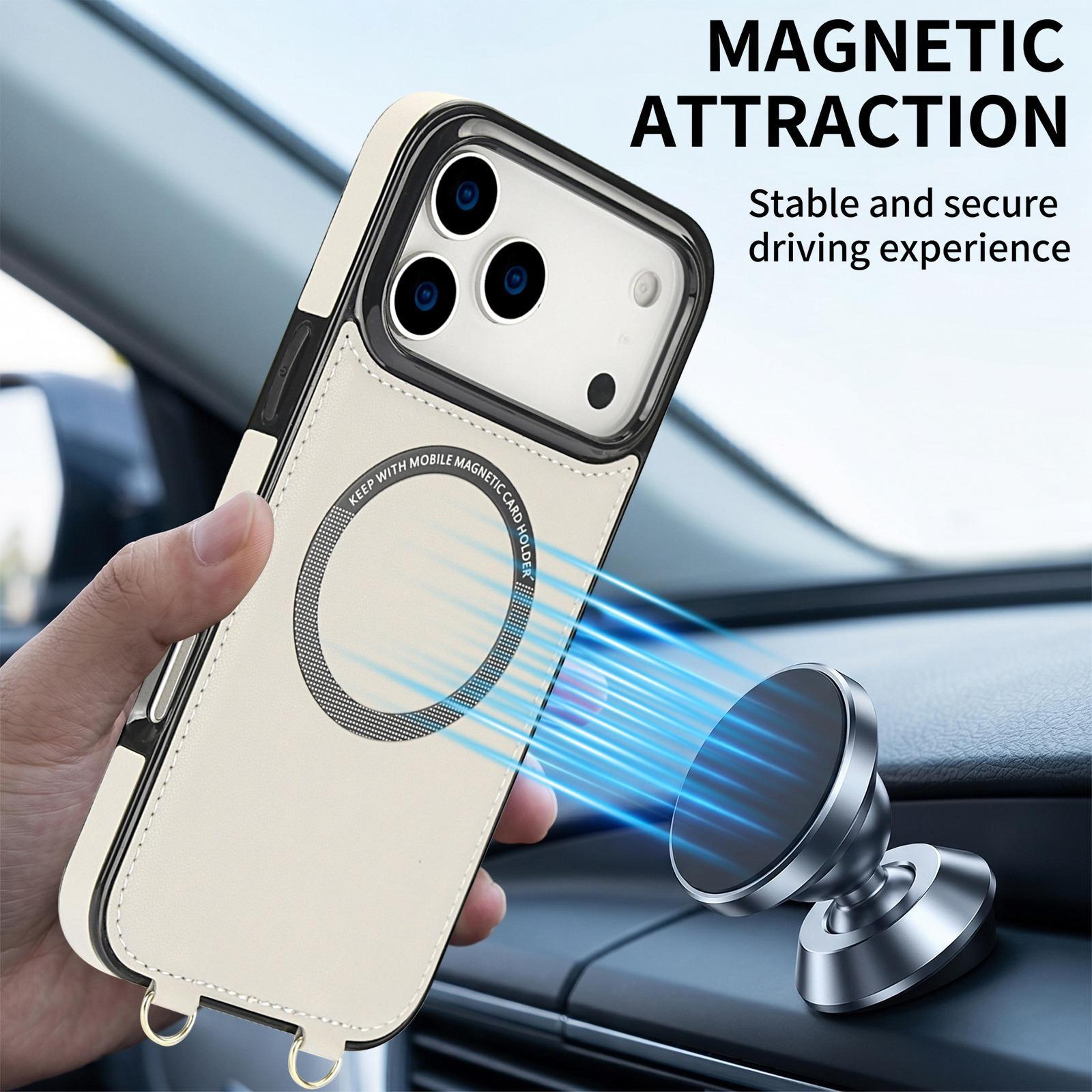 IPhone 18 Pro Wallet Case With Magnetic Charging Card Holder Crossbody And Wrist Straps 7