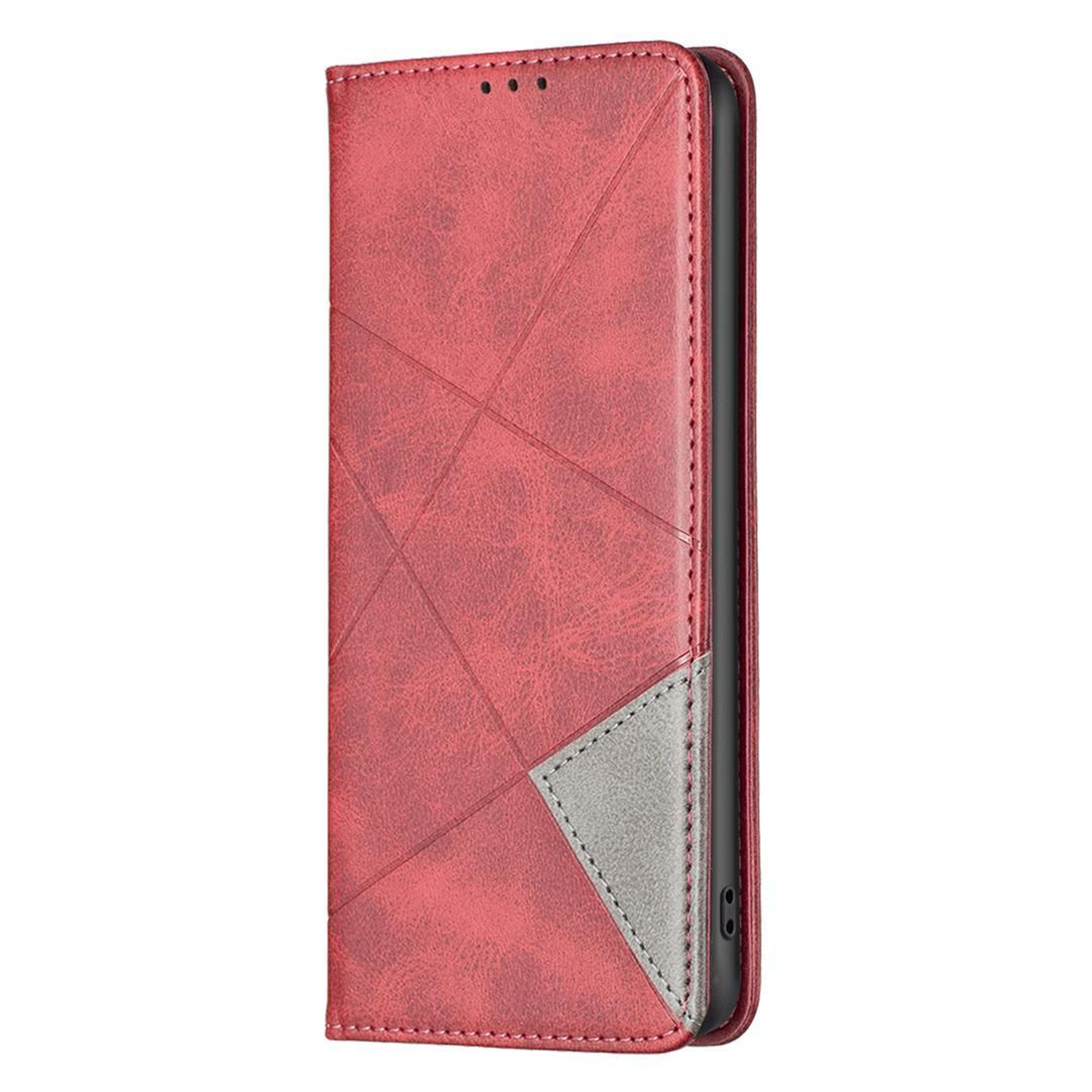 IPhone 18 Pro Max Magnetic PU Leather Case With Card Slots Stand And Rhombus Texture 1