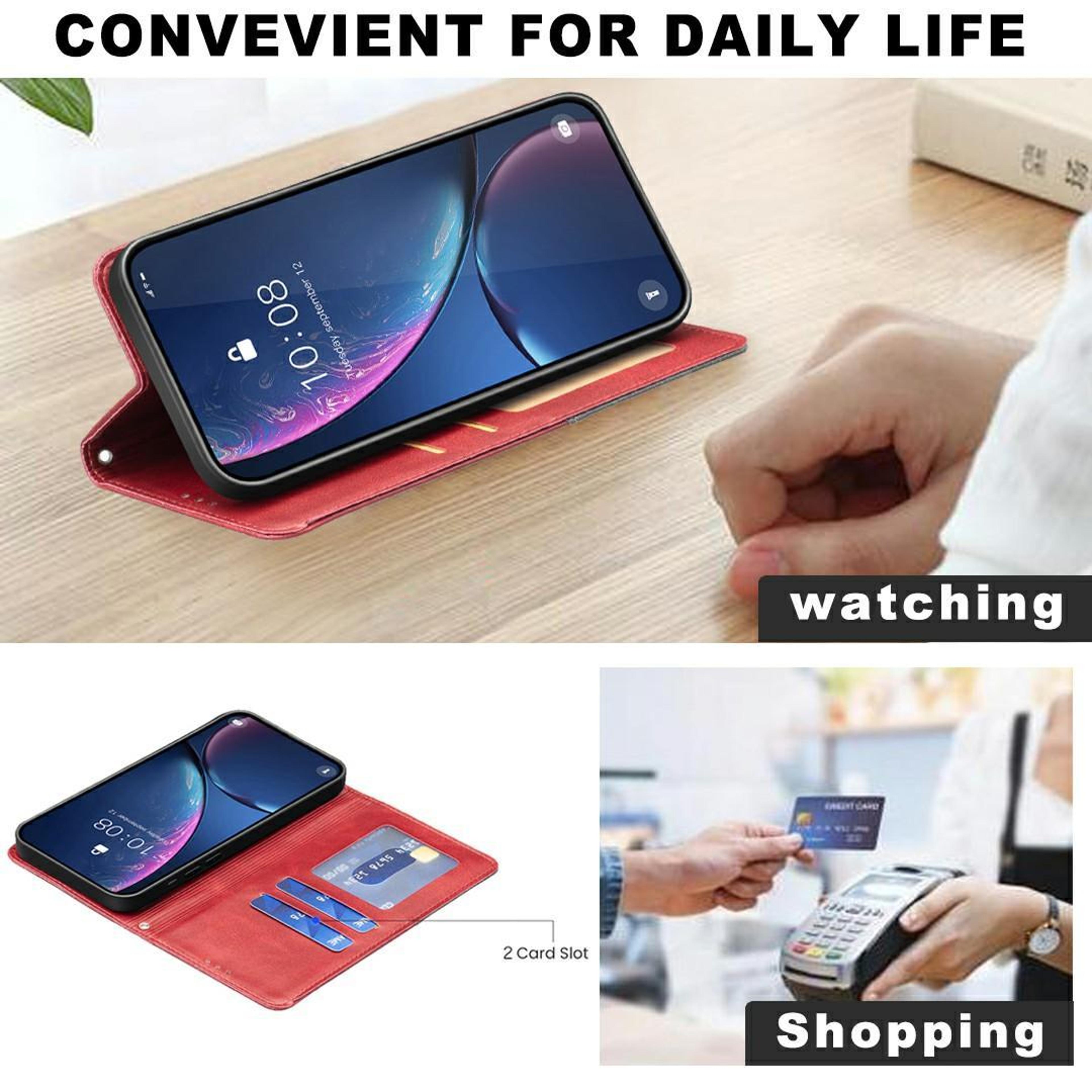 IPhone 18 Pro Max Magnetic PU Leather Case With Card Slots Stand And Rhombus Texture 4
