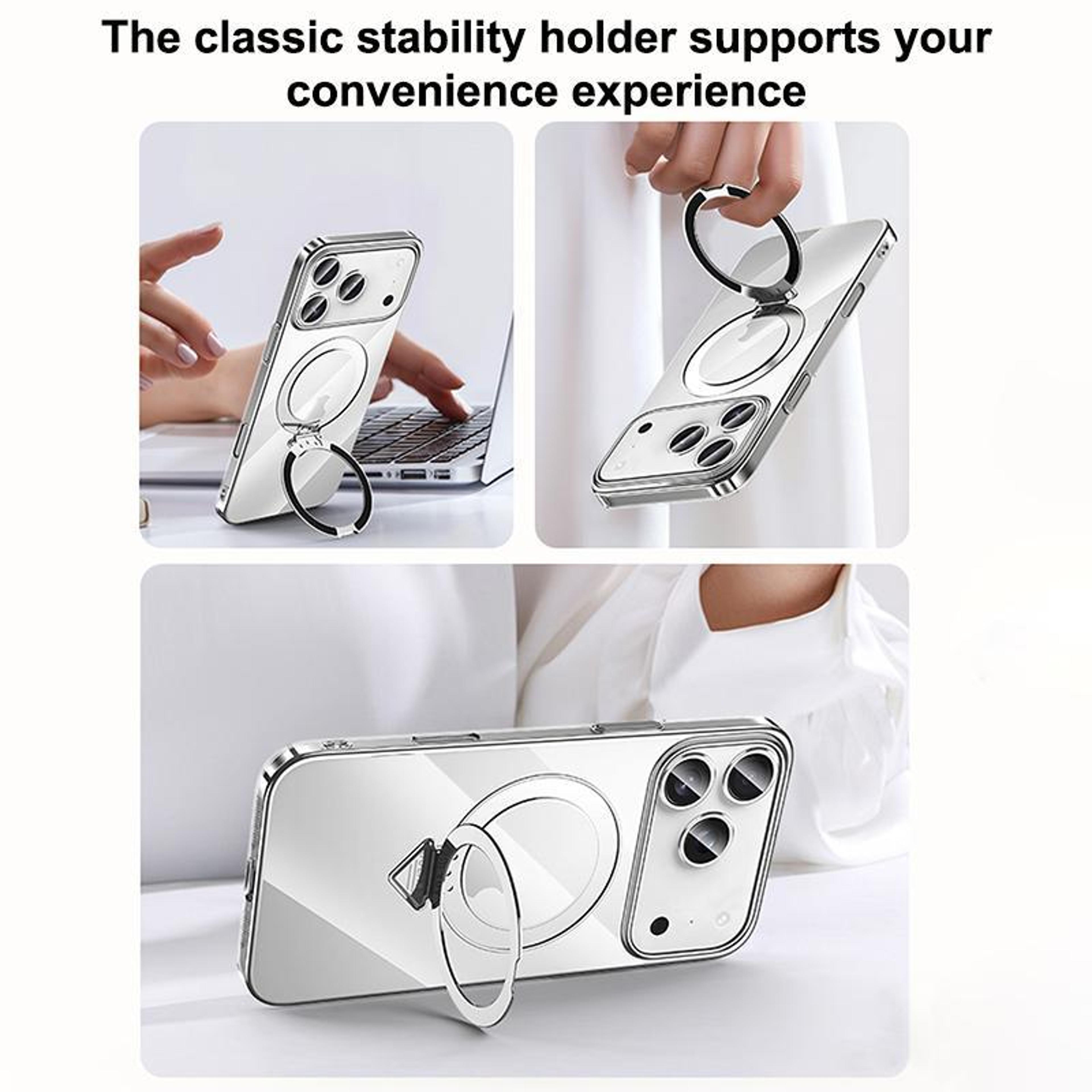 IPhone 18 Pro Max Clear MagSafe Case With Metal Kickstand 5