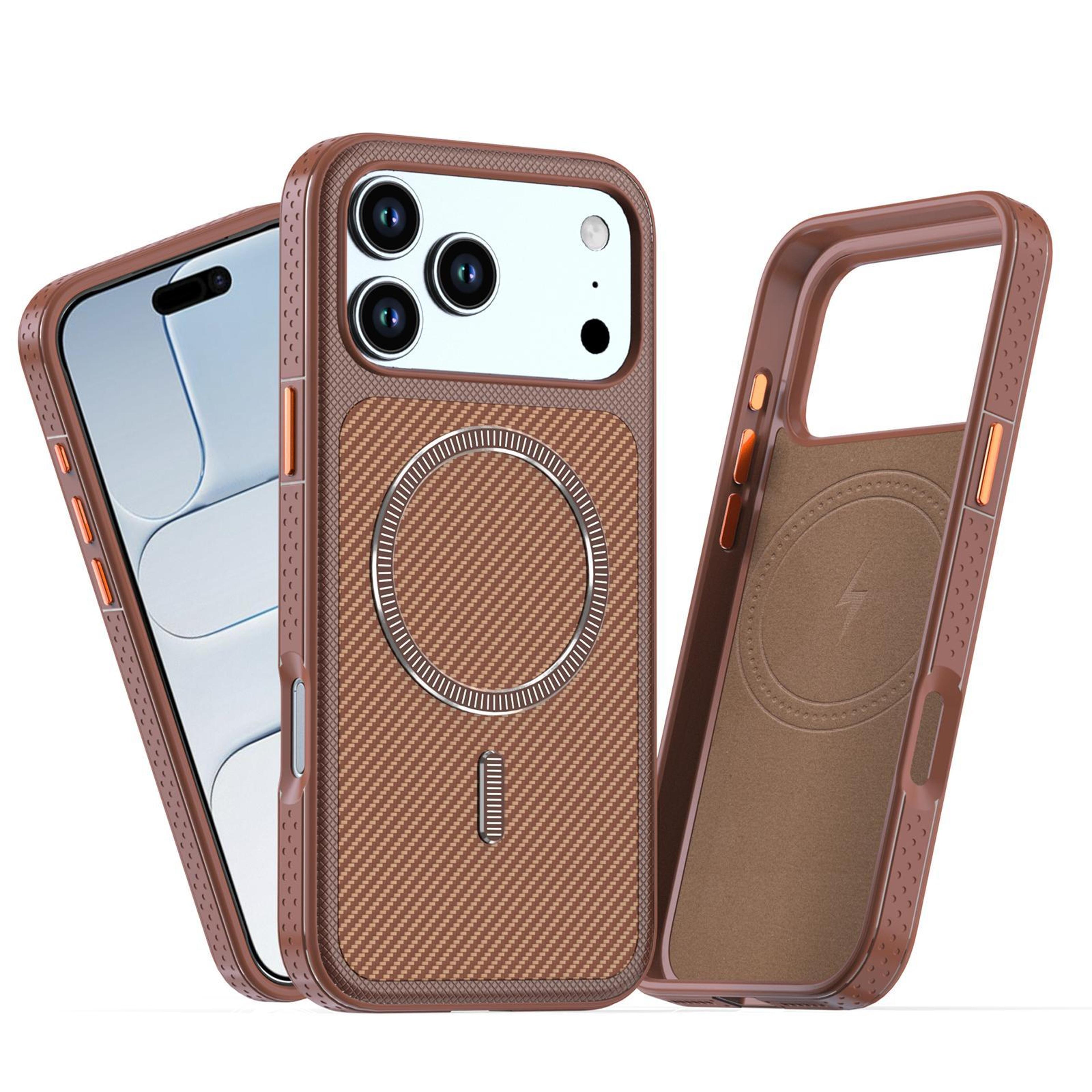 Carbon Fiber Texture Magnetic Phone Case For 18 Pro Max 1