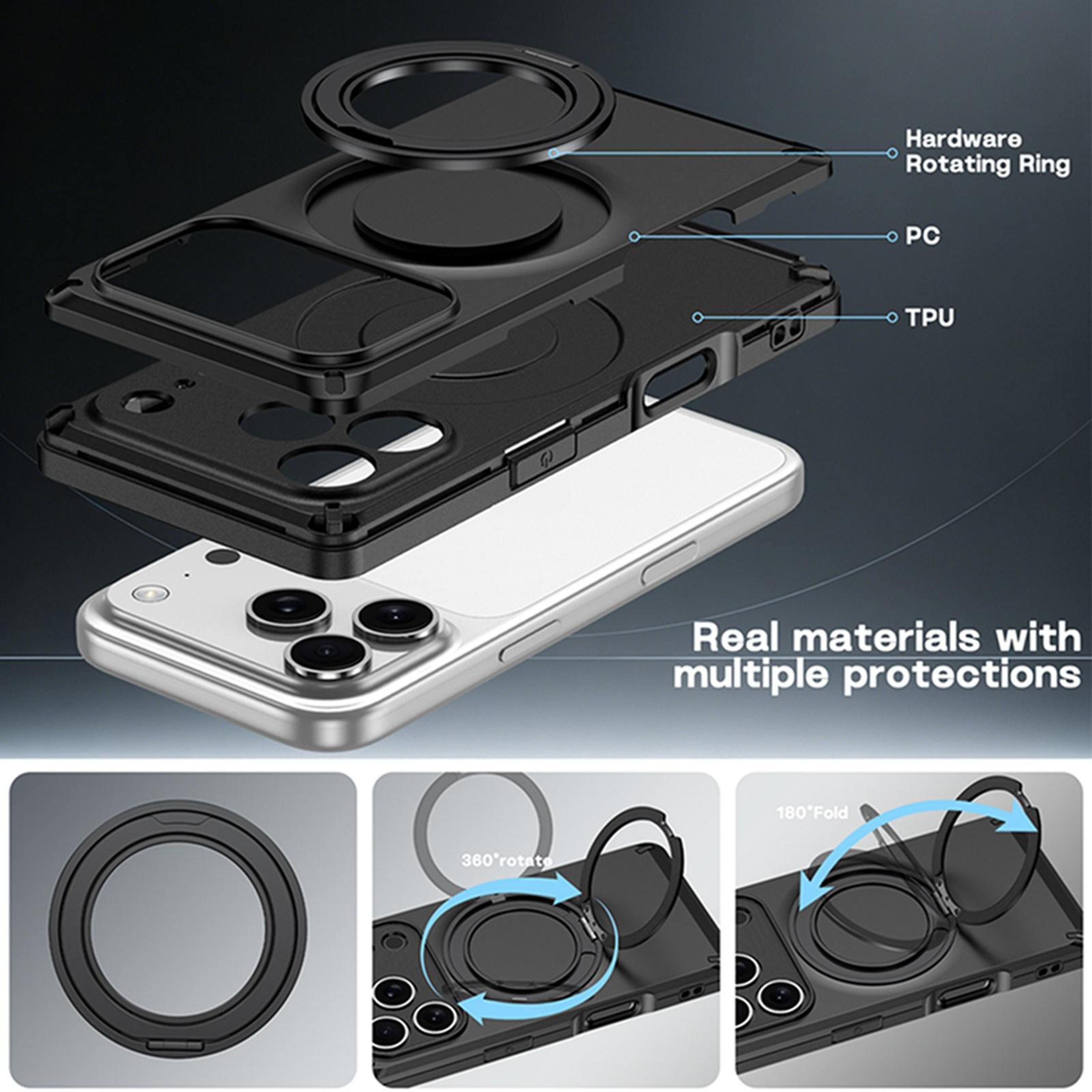 Magnetic 360 Degree Ring Holder Phone Case For 18 Pro 7