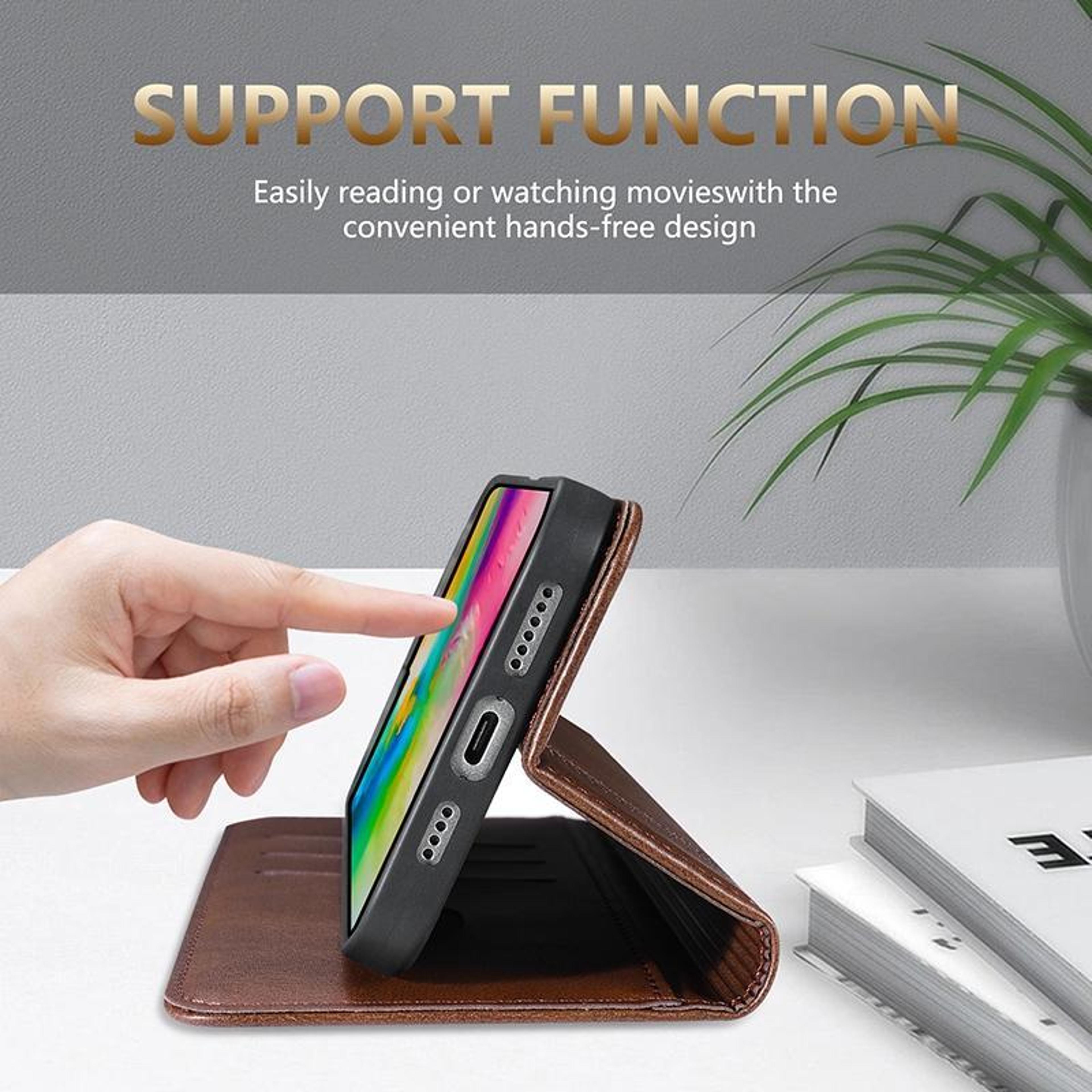 Magnetic Calf Texture Flip Wallet Case For IPhone 18 Pro Max 11