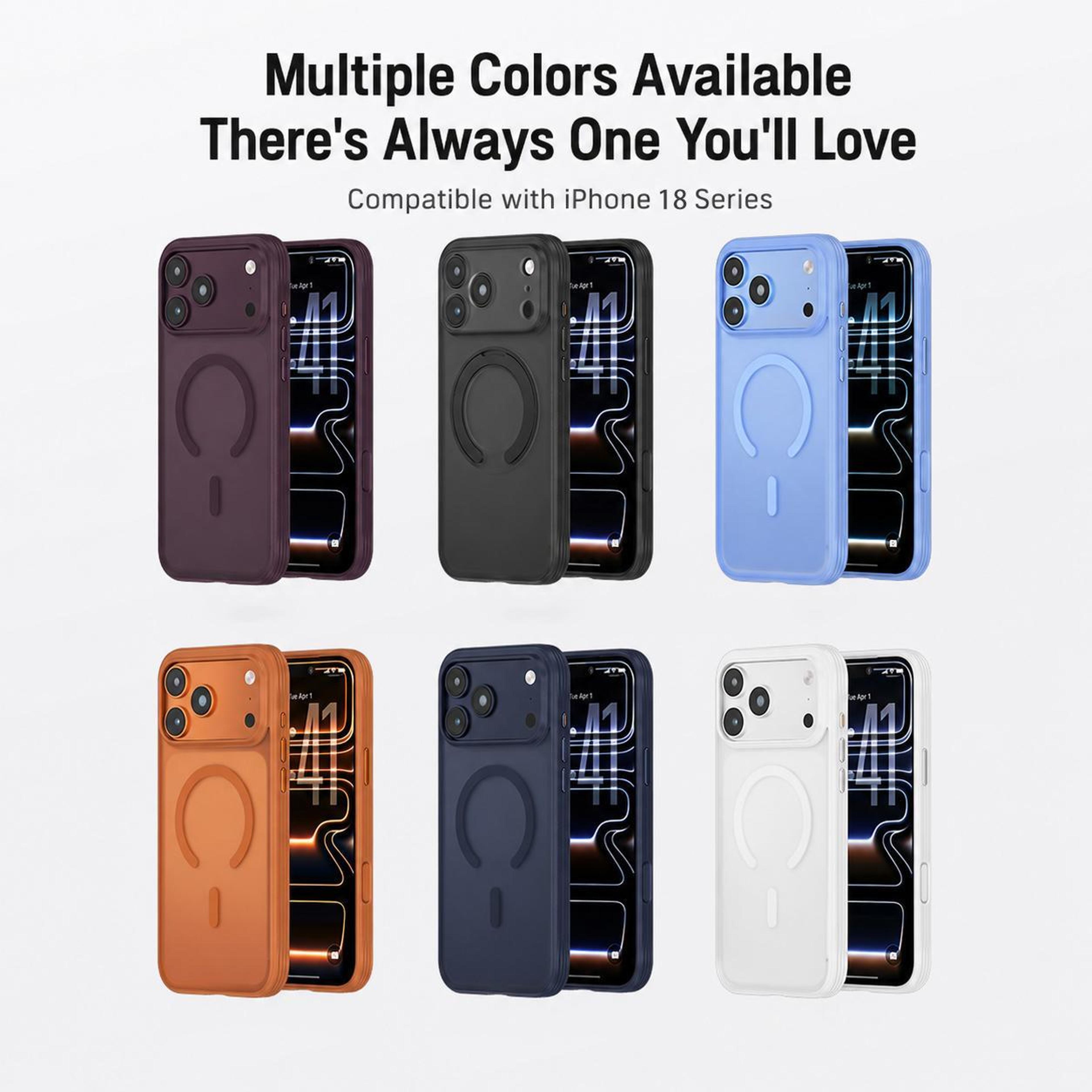 IPhone 18 Pro Textured Shockproof Magnetic Phone Case 2