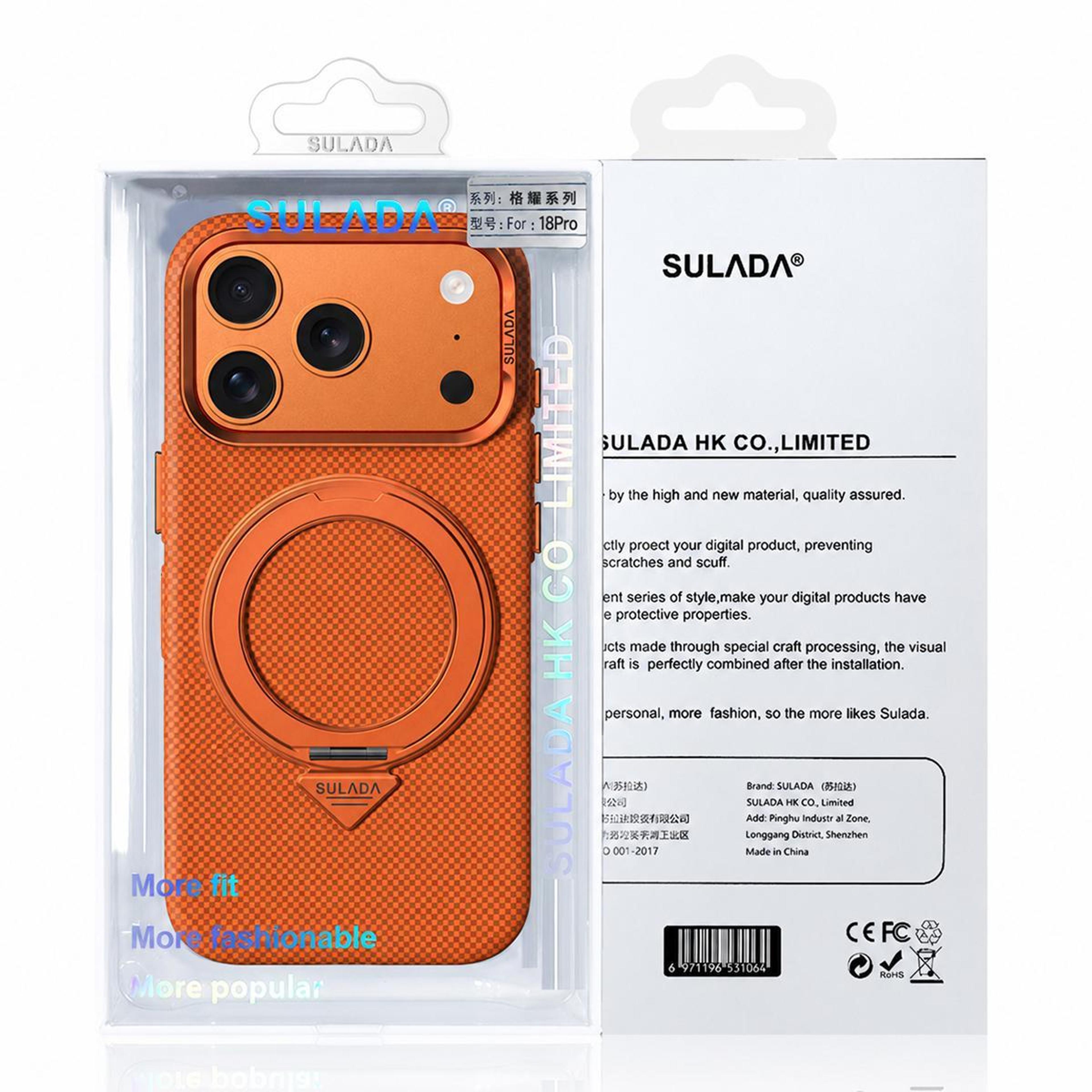 IPhone 18 Pro Magnetic Case With 360 Degree Rotating Holder And 600D Textured Finish 9