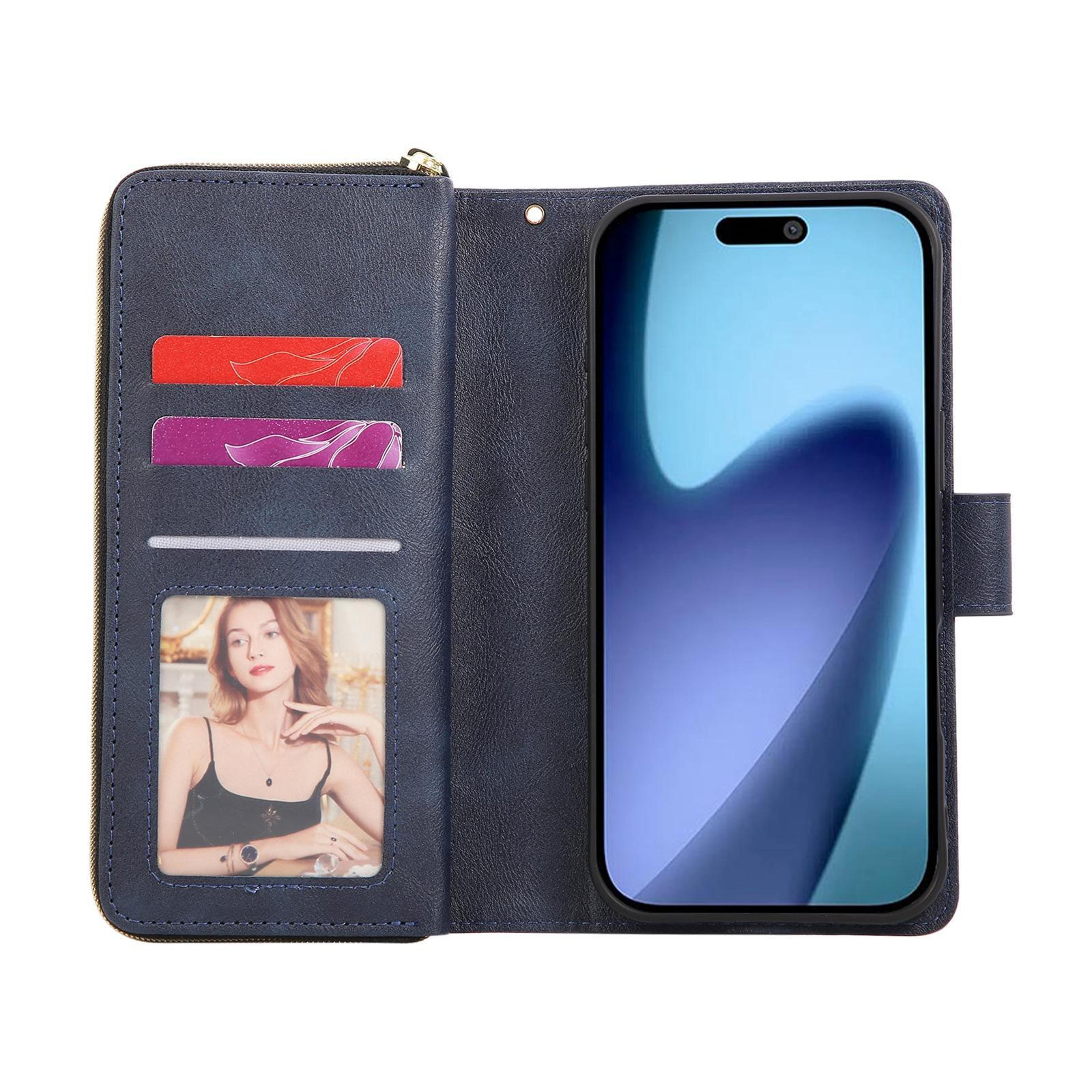 IPhone 18 Pro Max 9 Card Slot PU Leather Zipper Wallet Phone Case With Stand 4