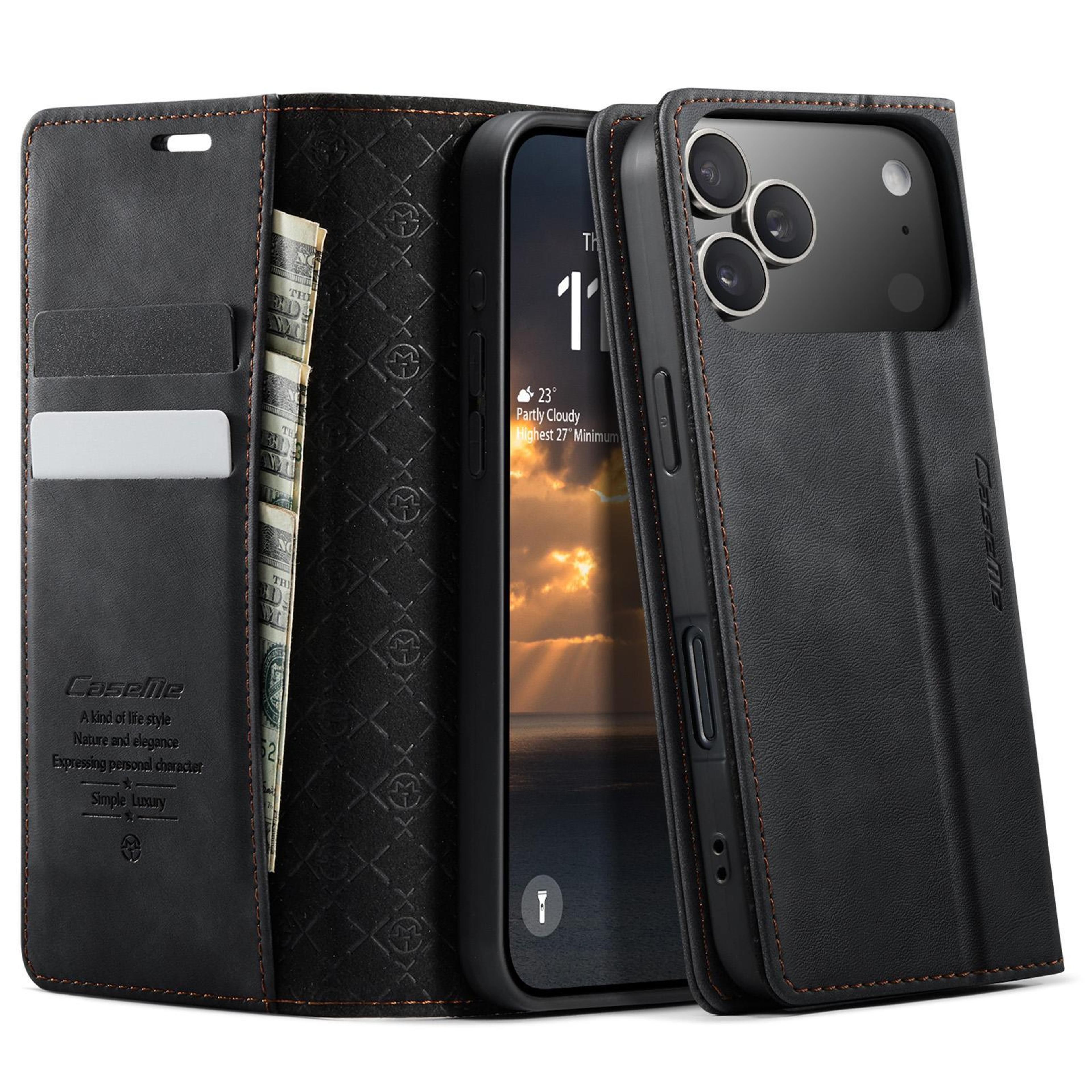 iphone 18 pro wallet case with rfid blocking card slots and kickstand
