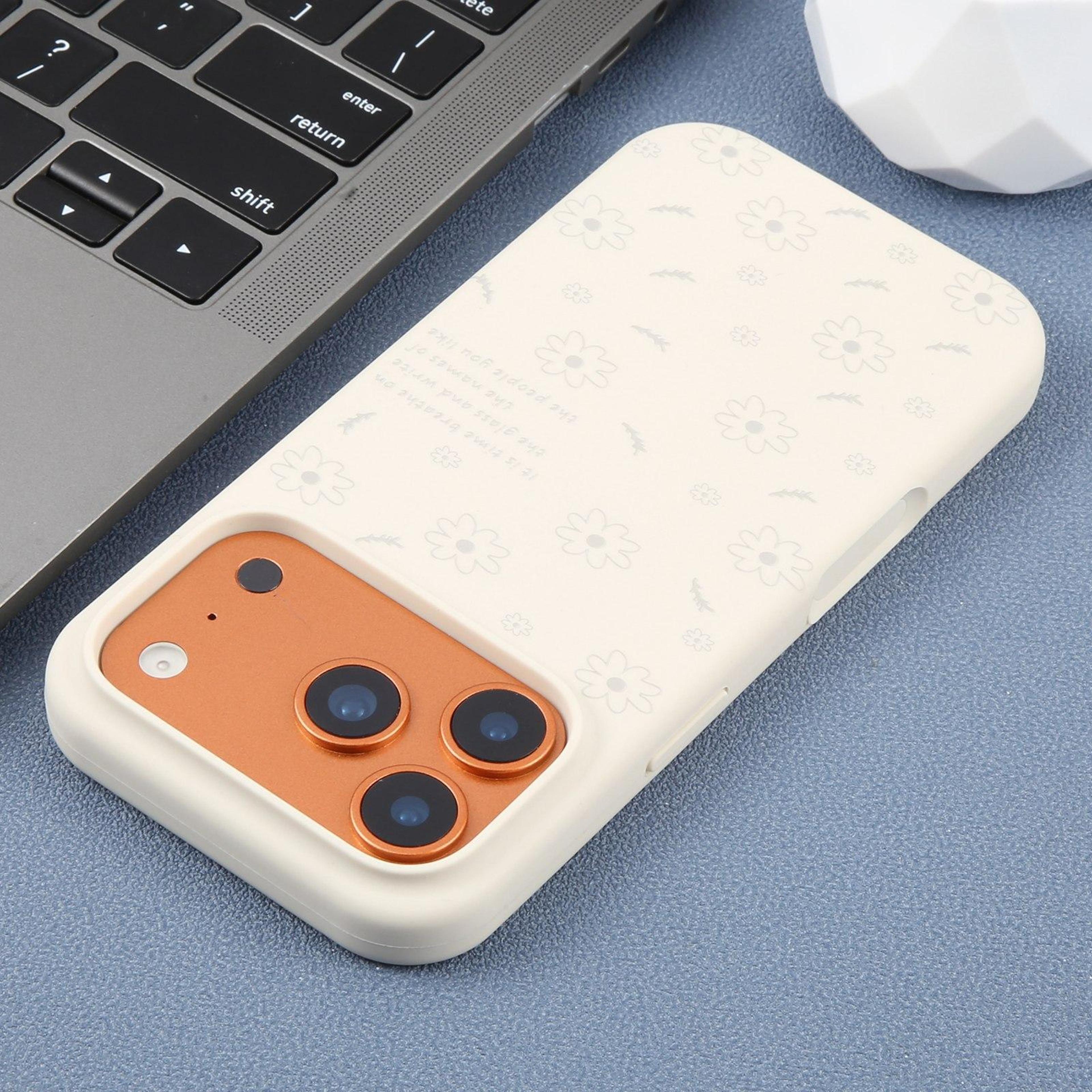 Daisy Floral Liquid Silicone IPhone 18 Pro Max Case With Raised Screen And Camera Edges 3