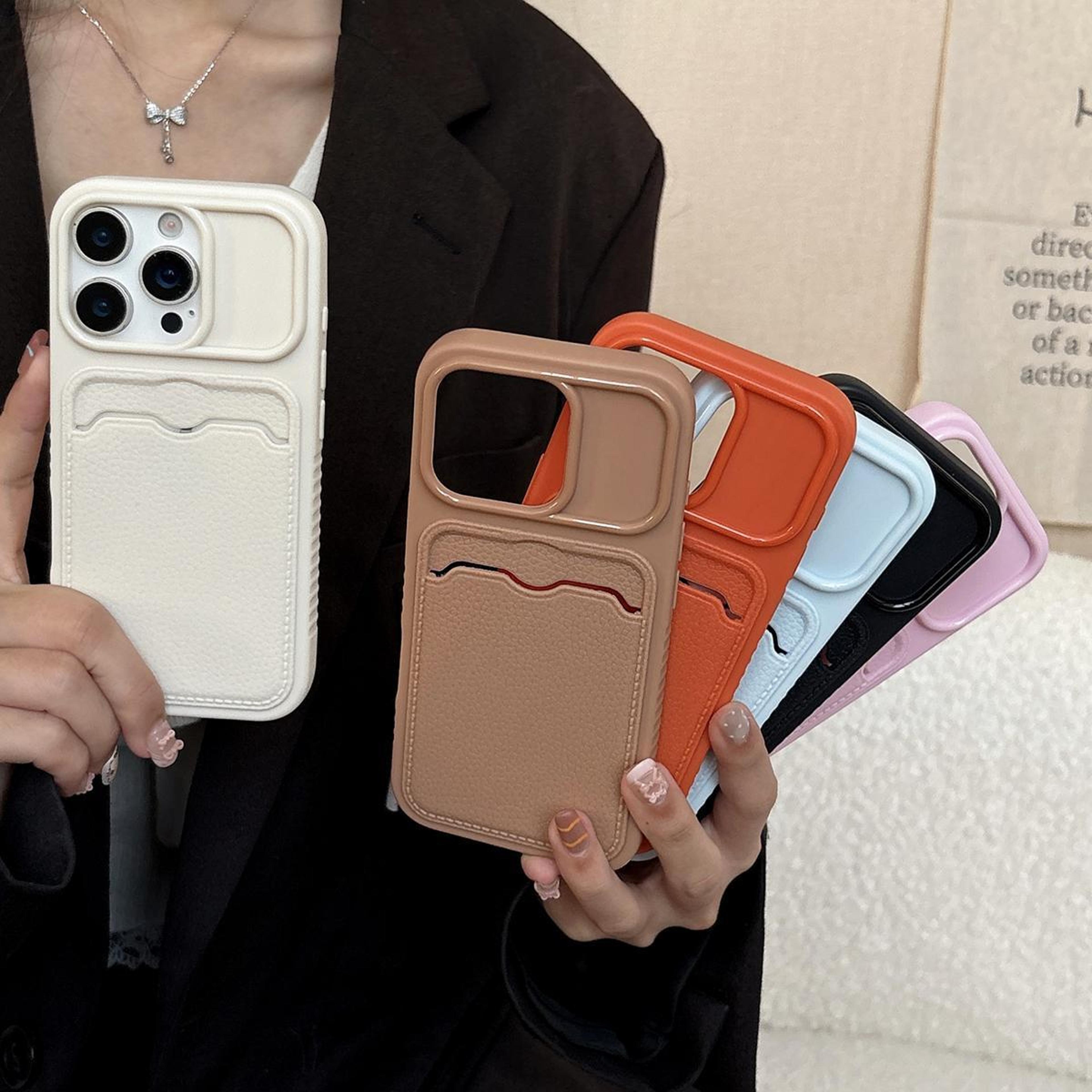 18 Pro Max TPU Lychee Texture Phone Case With Card Slot 6