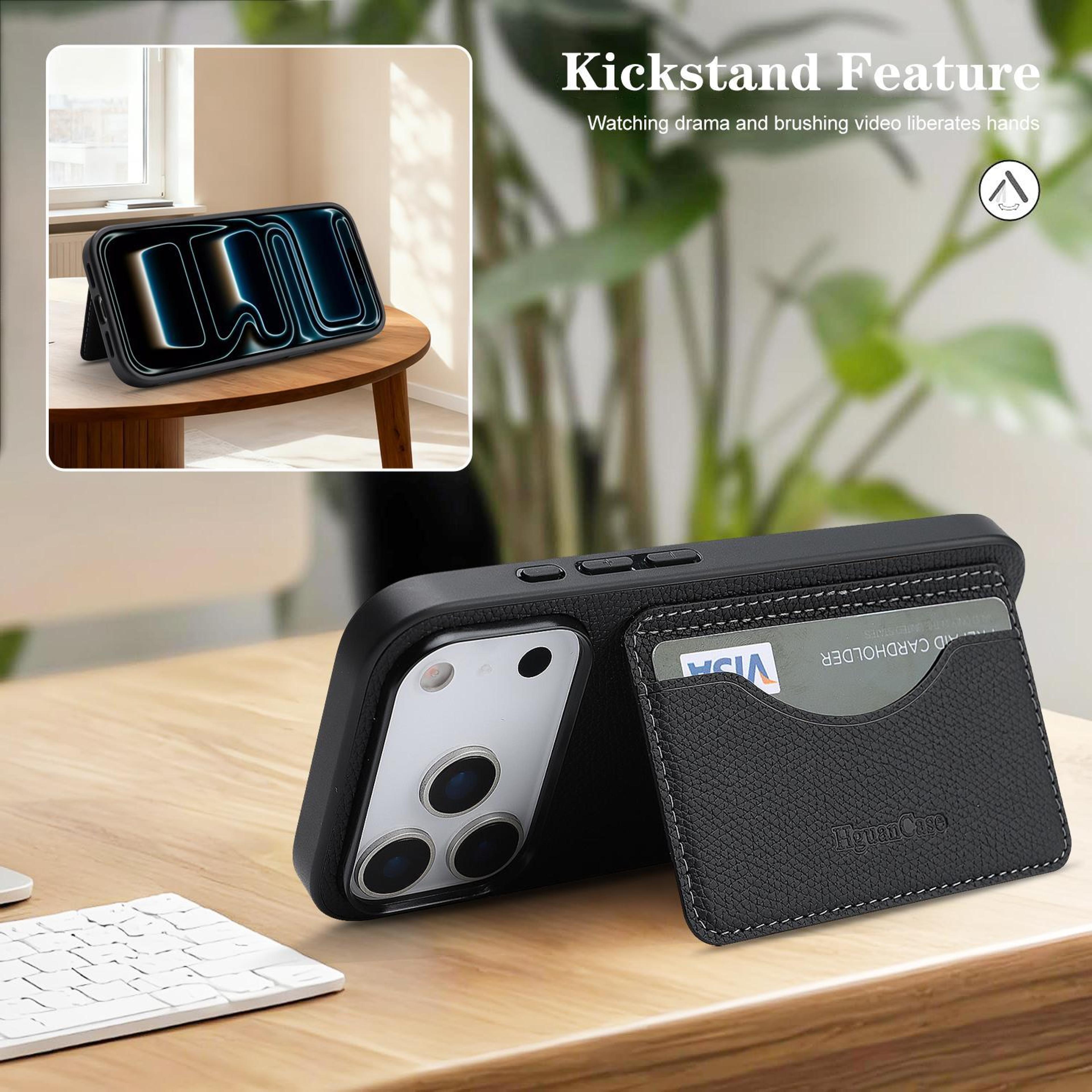 Retro PU Leather Magnetic Card Holder Phone Case For 18 Pro 2