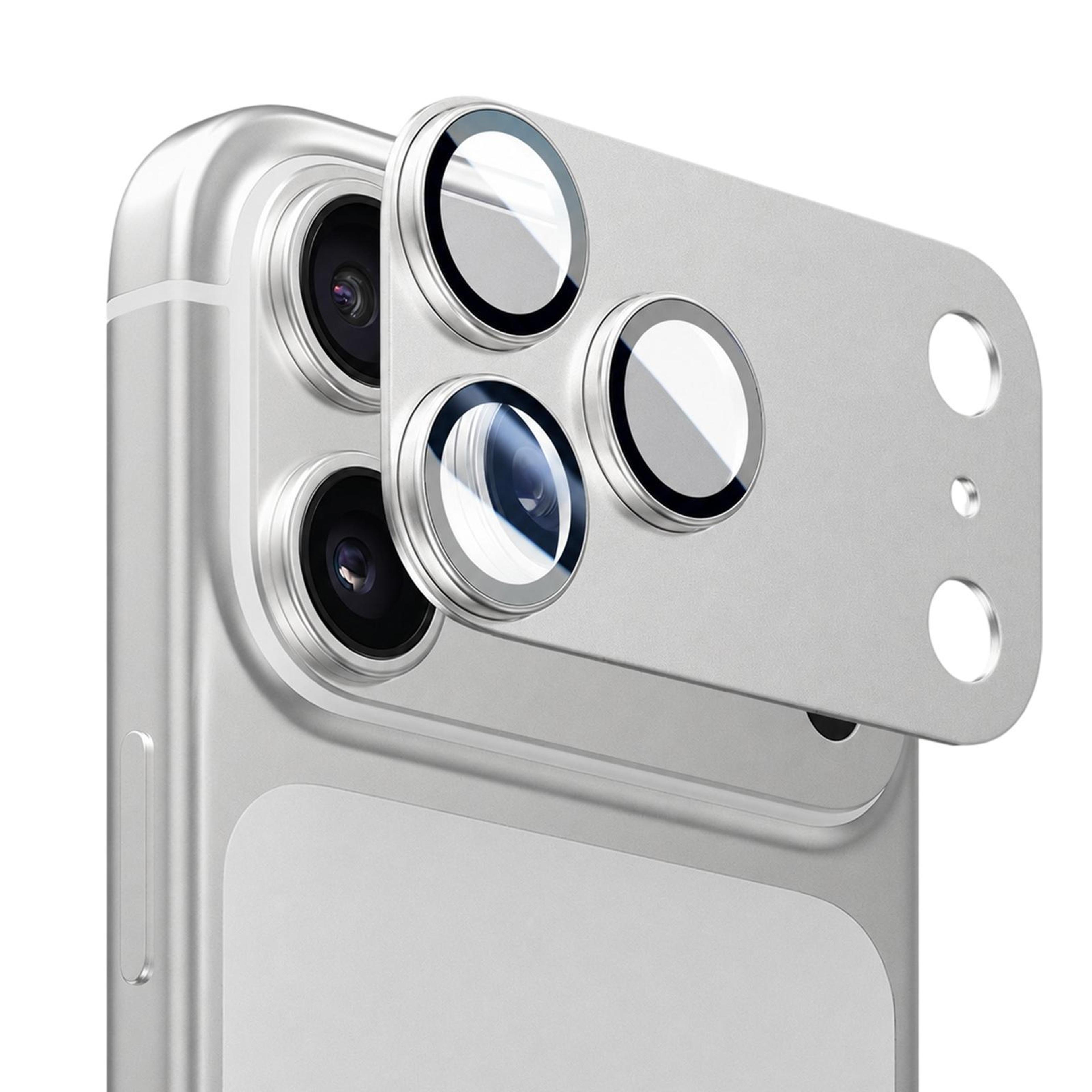 18 pro max full coverage metal camera lens protector with tempered glass
