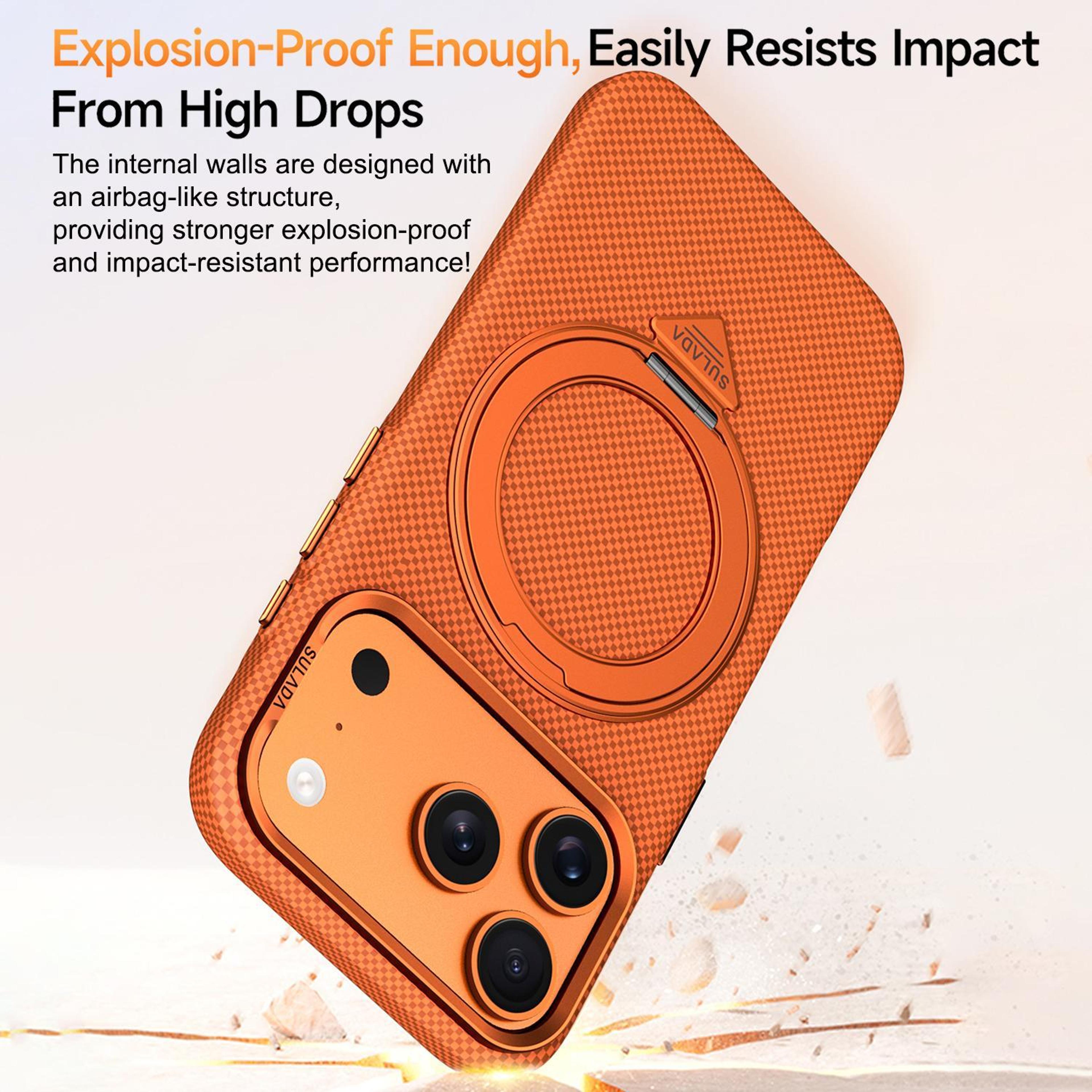 IPhone 18 Pro Max KevlarTextured Magnetic Case With 360Degree Rotating Holder 8