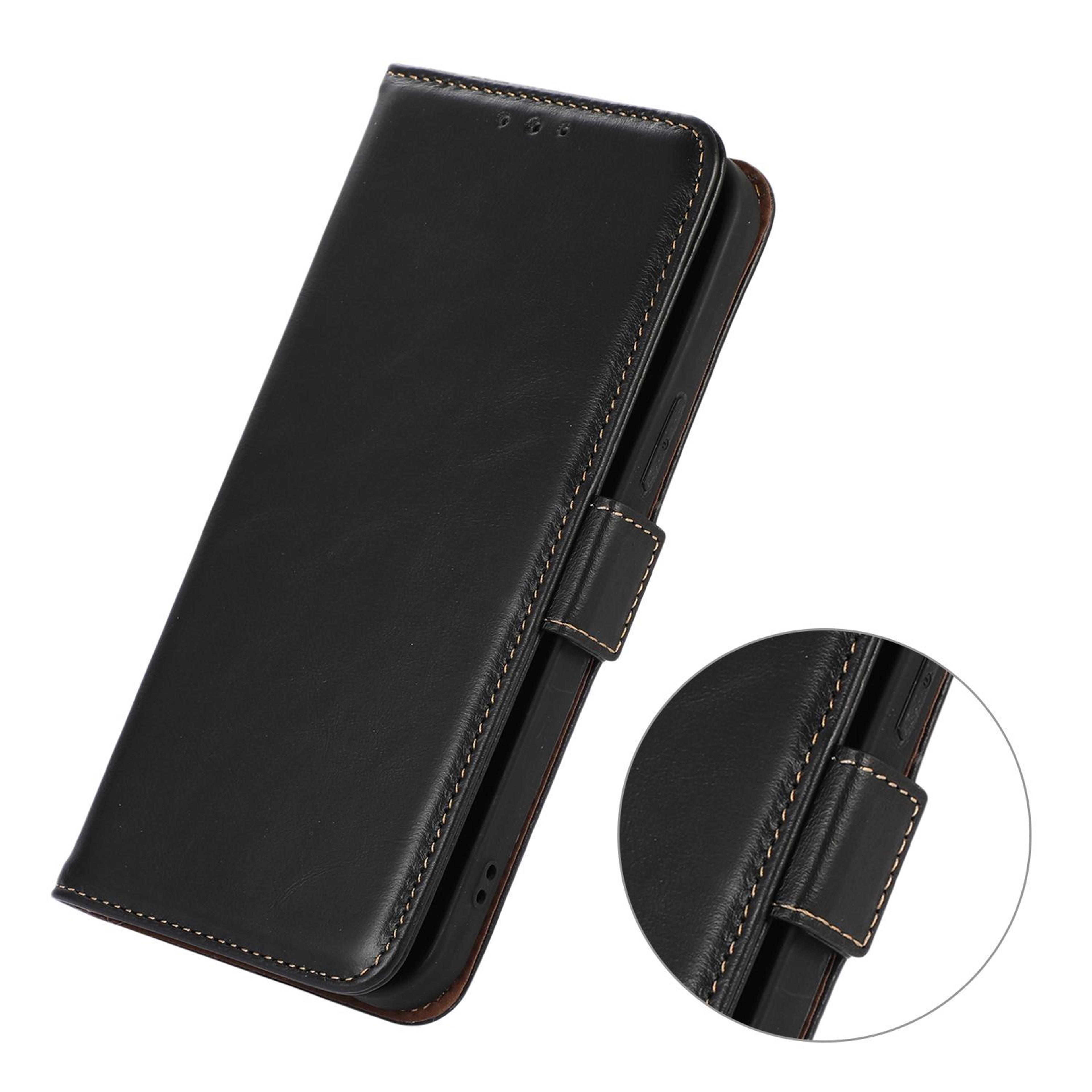 IPhone 18 Pro Crazy Horse Cowhide Leather Wallet Case With Stand And RFID Shielding 4