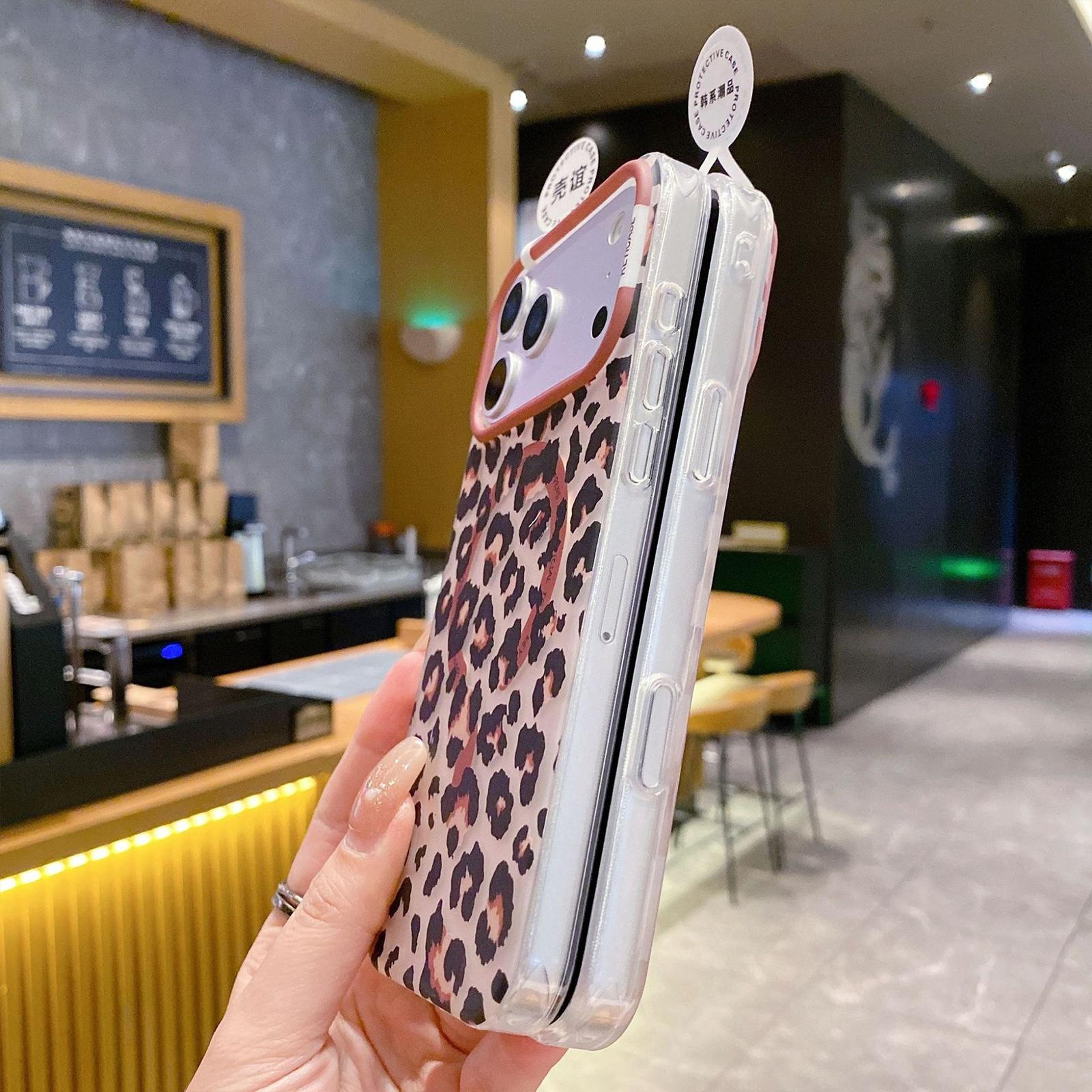 Leopard Print Magnetic Case For IPhone 18 Pro Max With Shockproof Corners 3