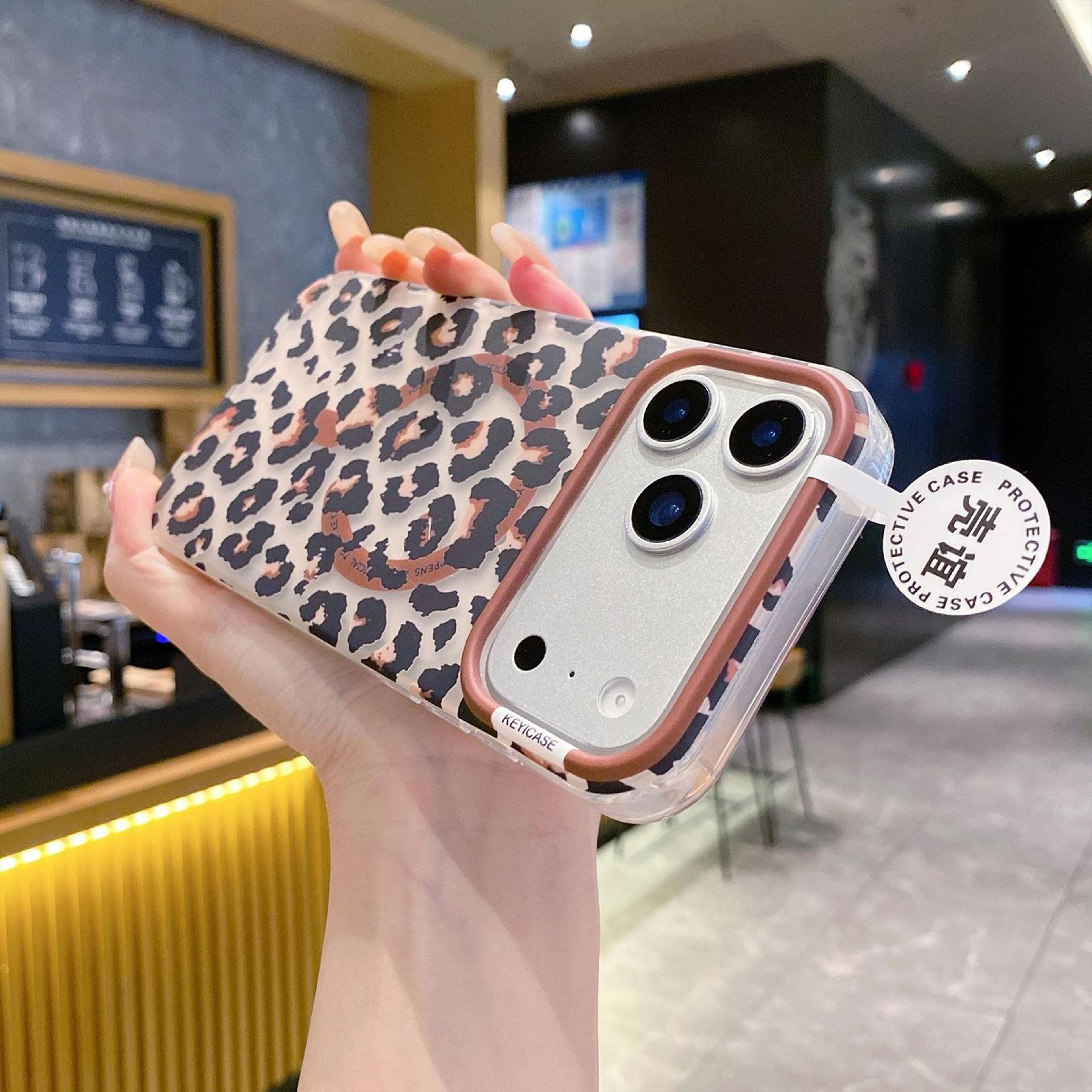 Leopard Print Magnetic Case For IPhone 18 Pro Max With Shockproof Corners 5