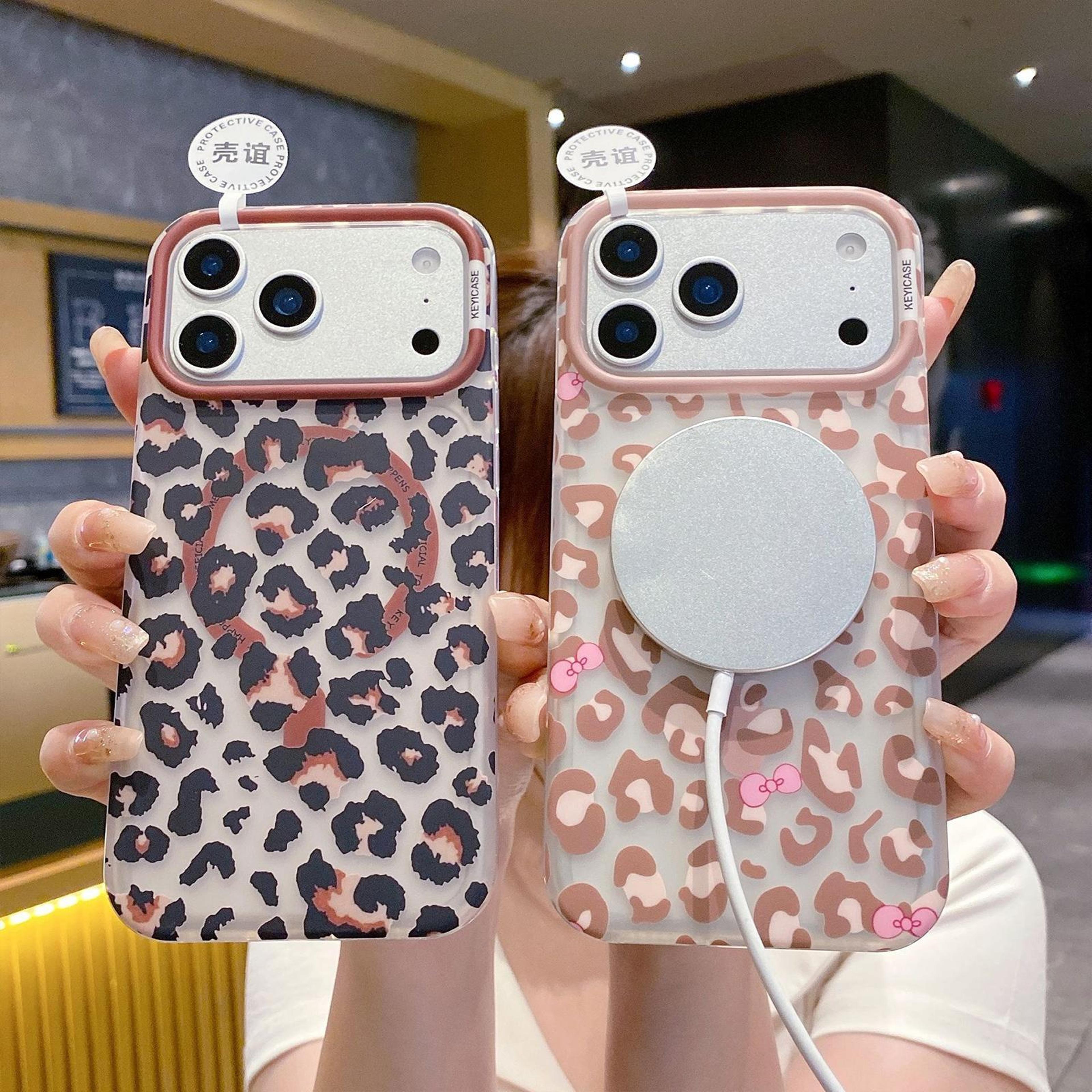 Leopard Print Magnetic Case For IPhone 18 Pro Max With Shockproof Corners 6