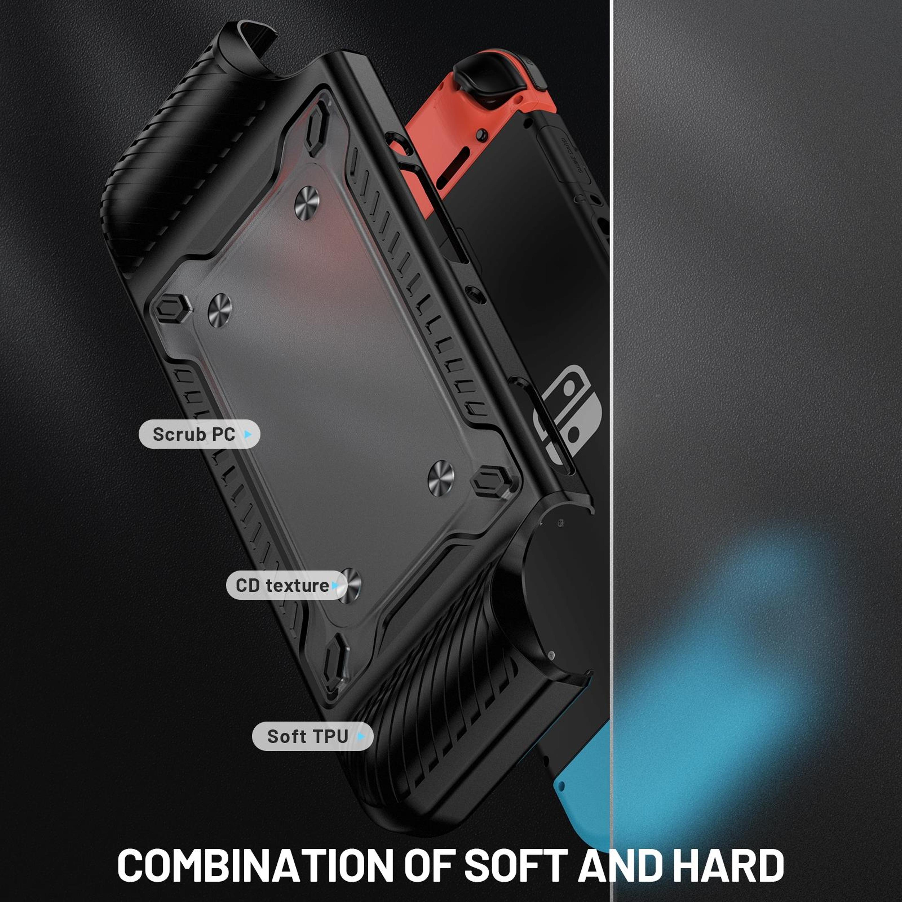 Switch OLED TPU PC Protective Gamepad Case With Ergonomic Grip 2