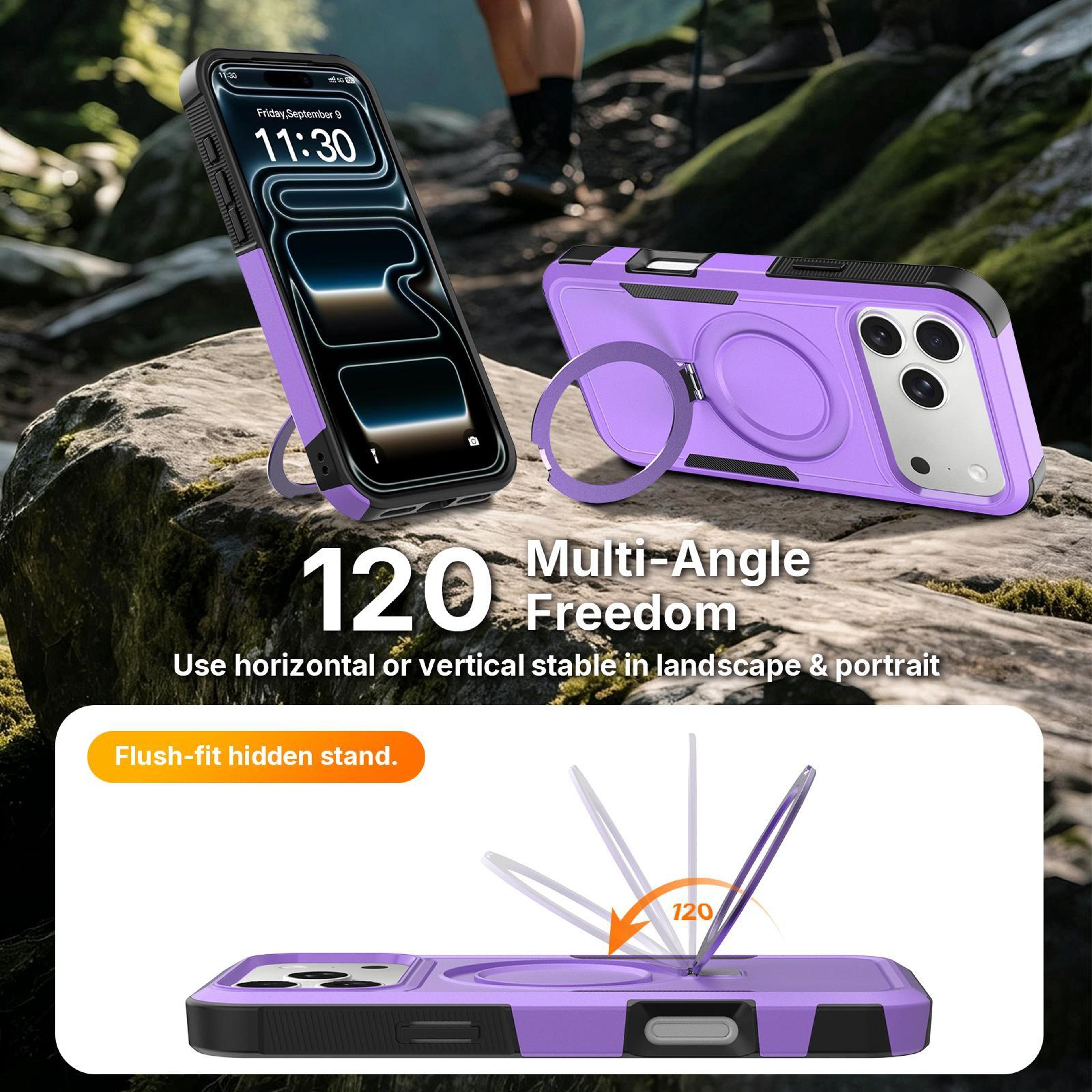 Shockproof Hybrid IPhone 18 Pro Max Case With Rotating Ring Holder And Magnetic Alignment 3